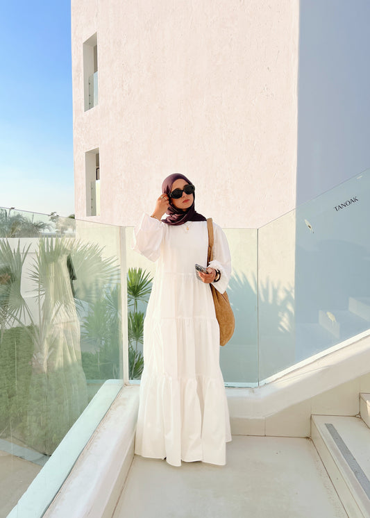 Poplin Gypsy Dress White