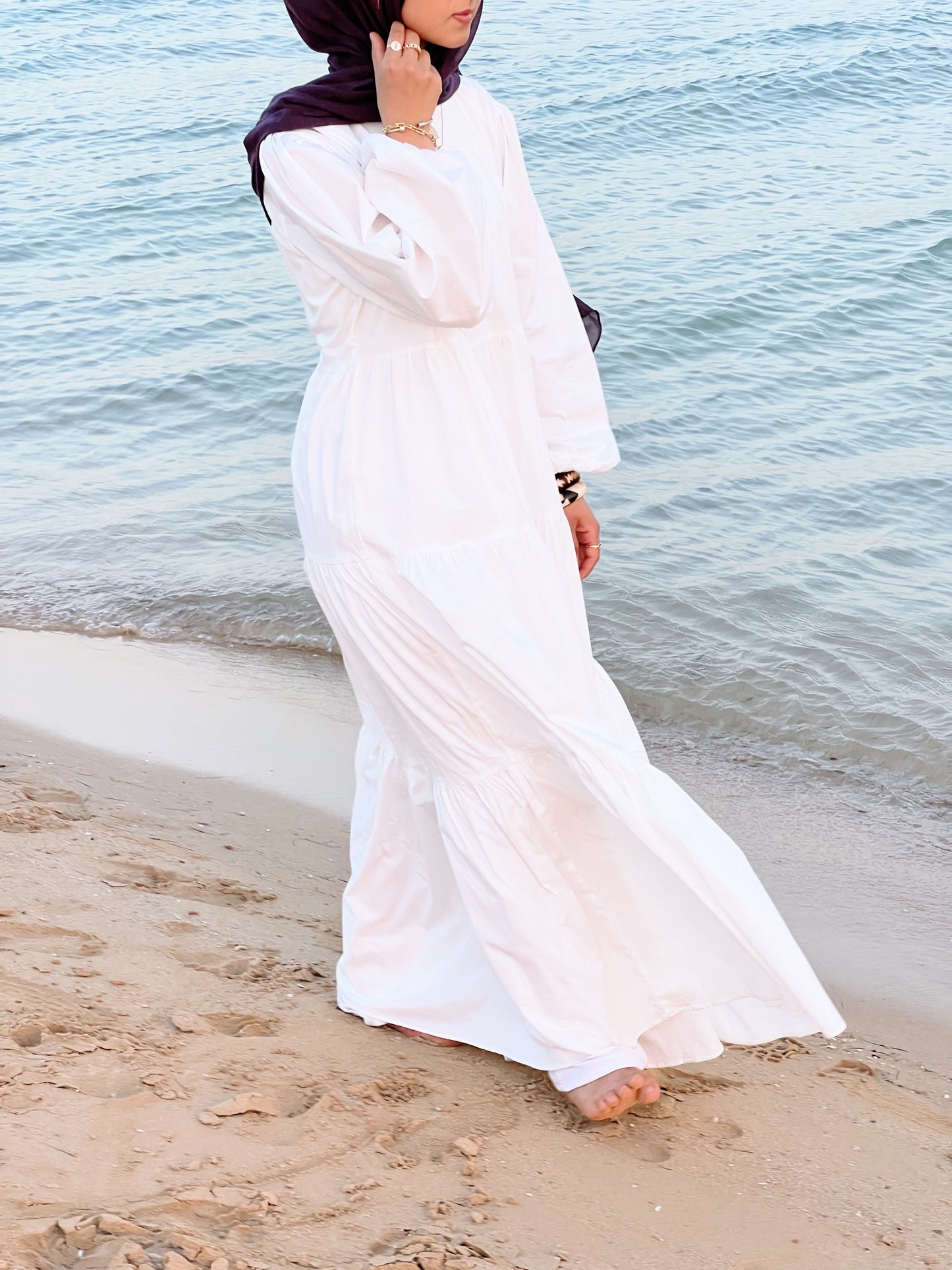 Poplin Gypsy Dress White