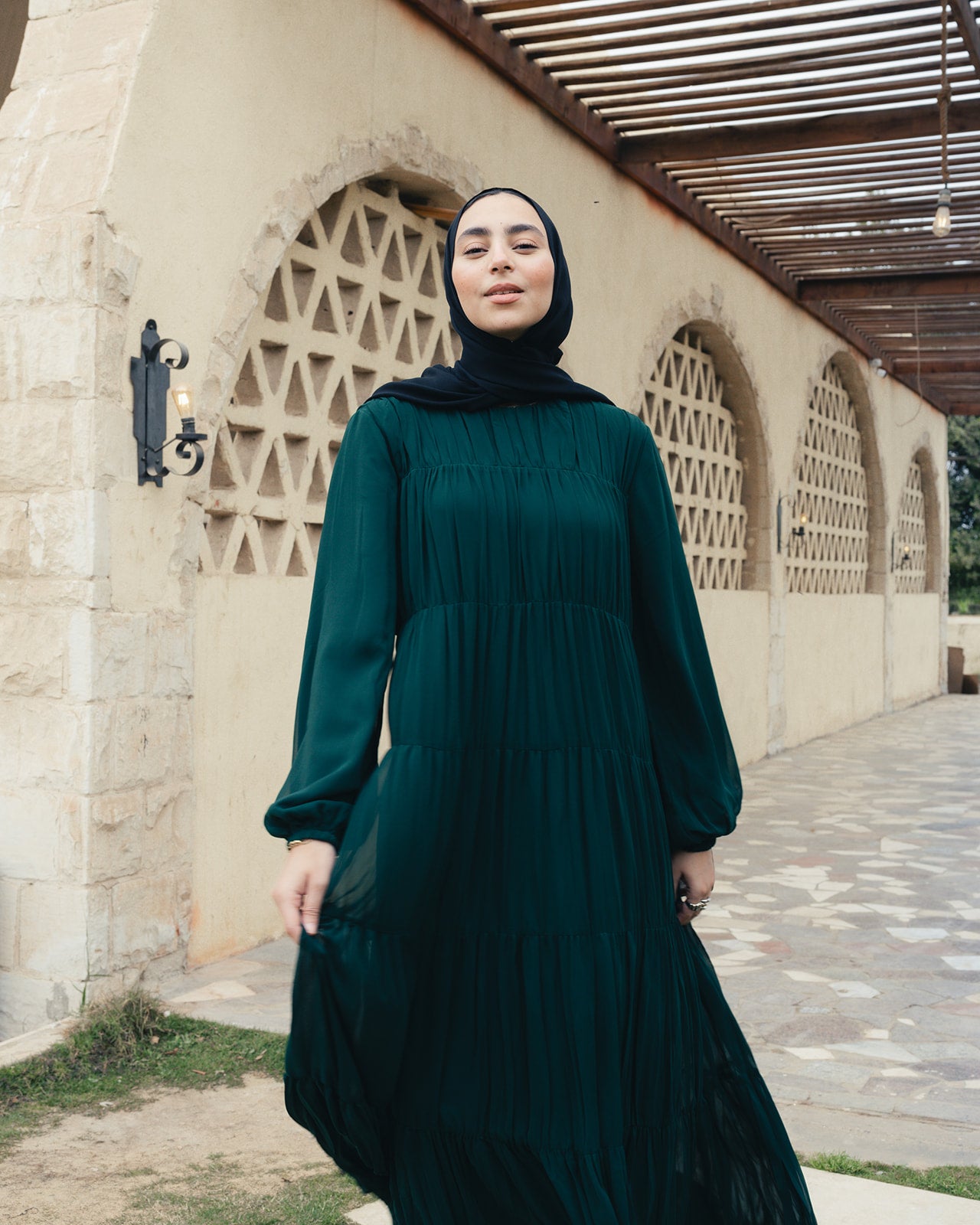 The Dreamfall Dress in Emerald Green