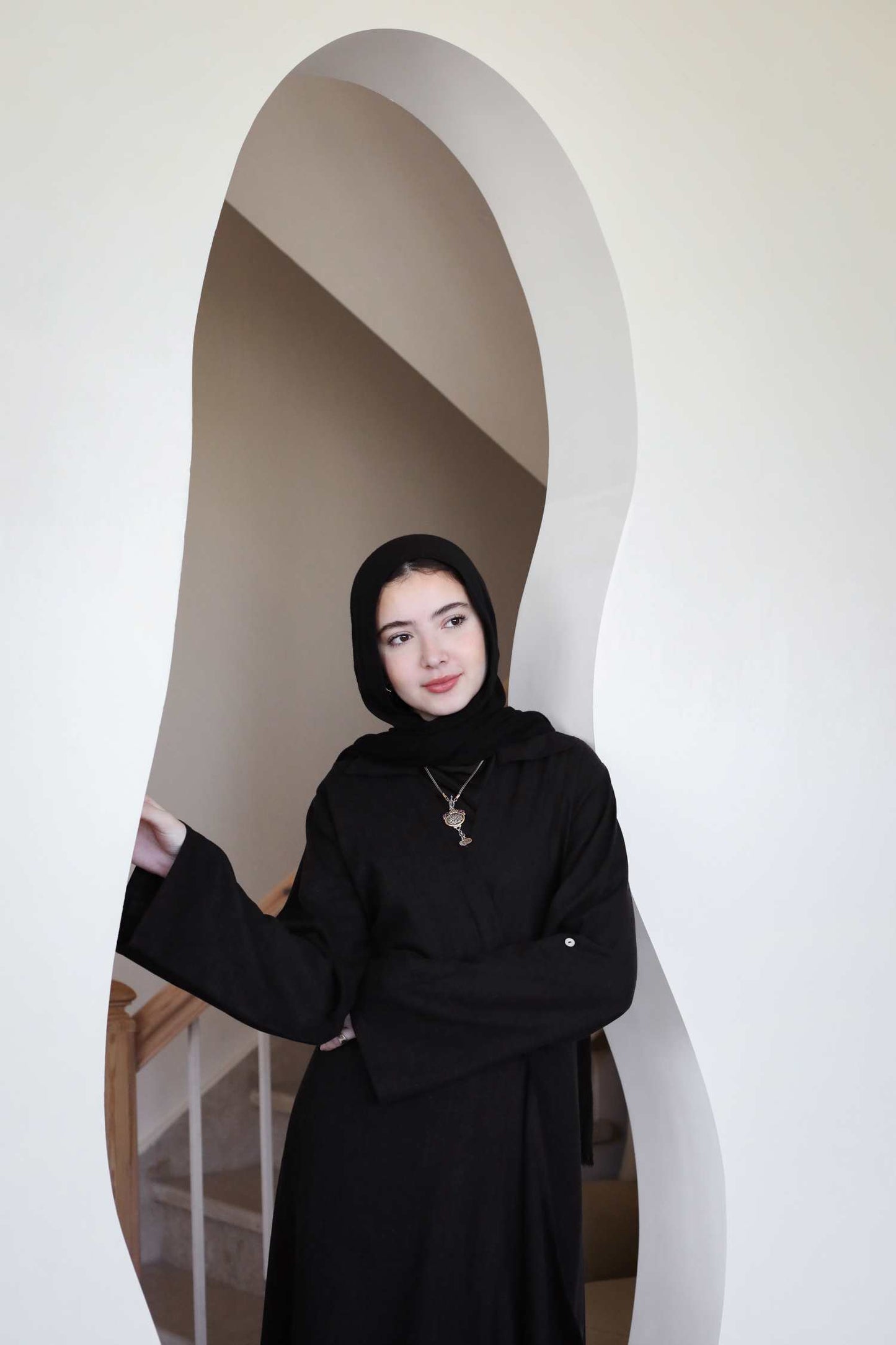 Ruffled Shirt Dress in Black