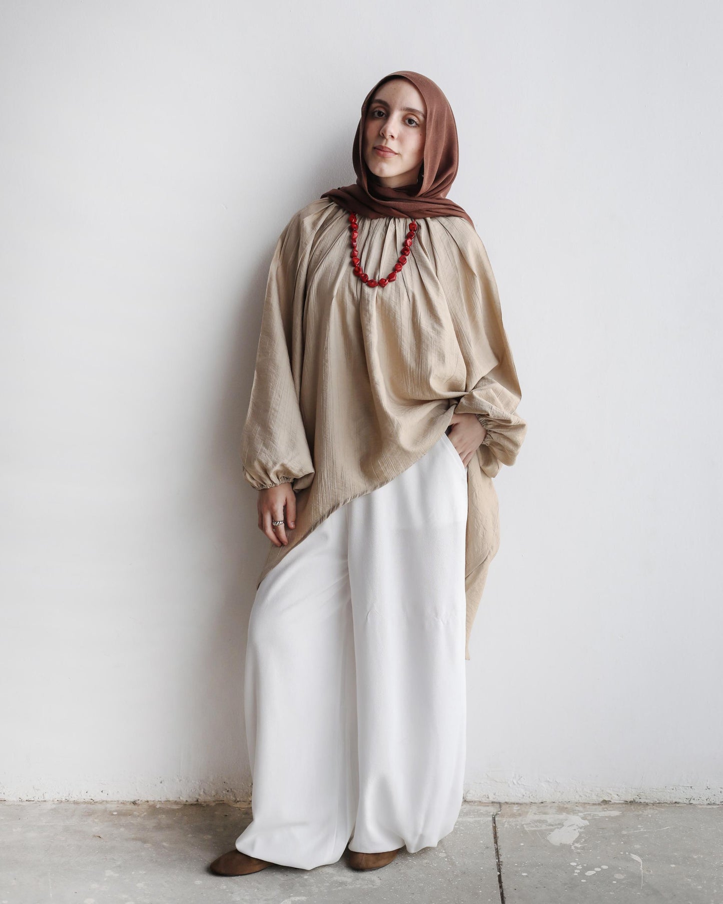 The Balloon Cloud Top in Sand Beige
