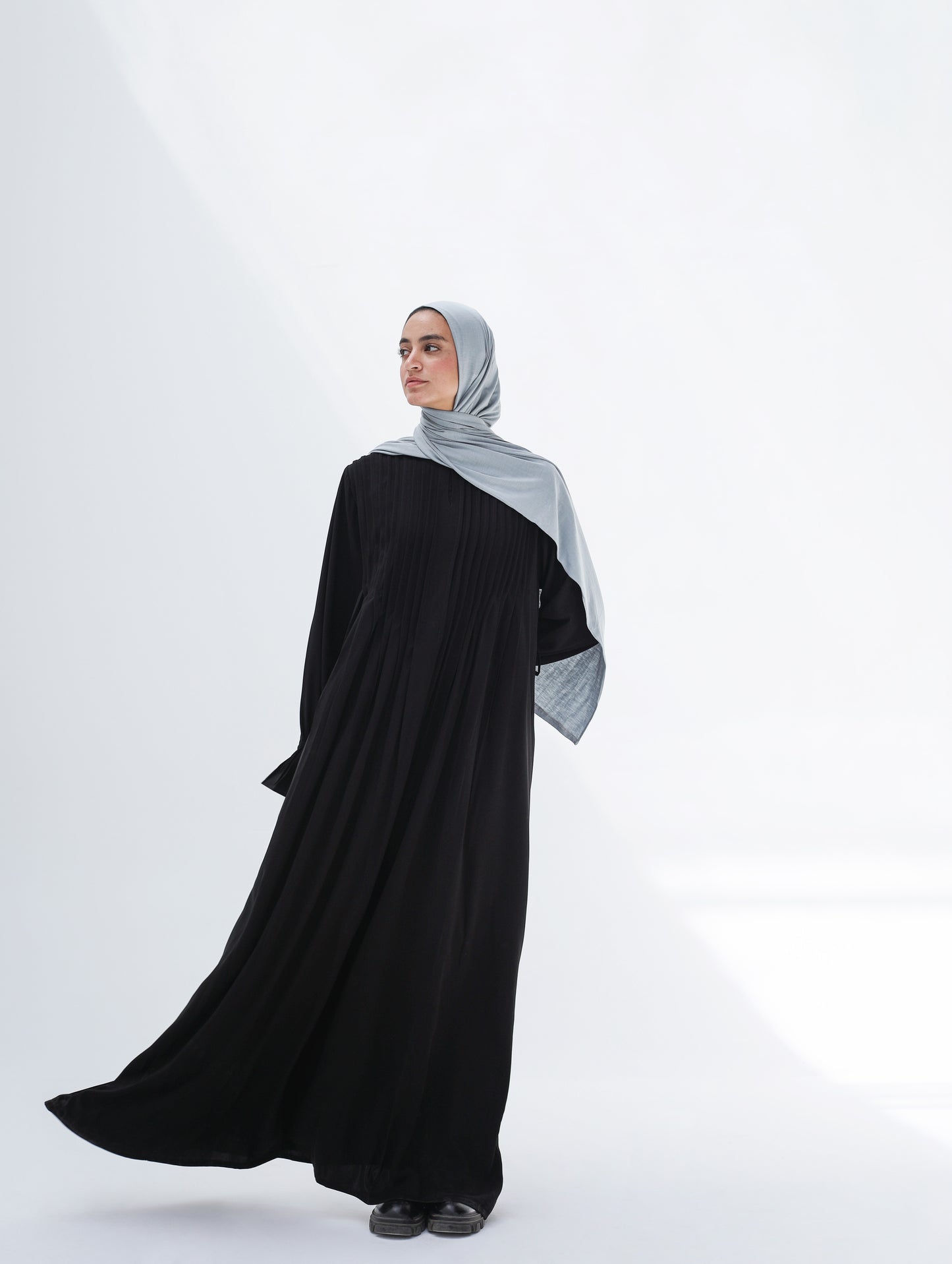 Front Pleated Abaya Dress