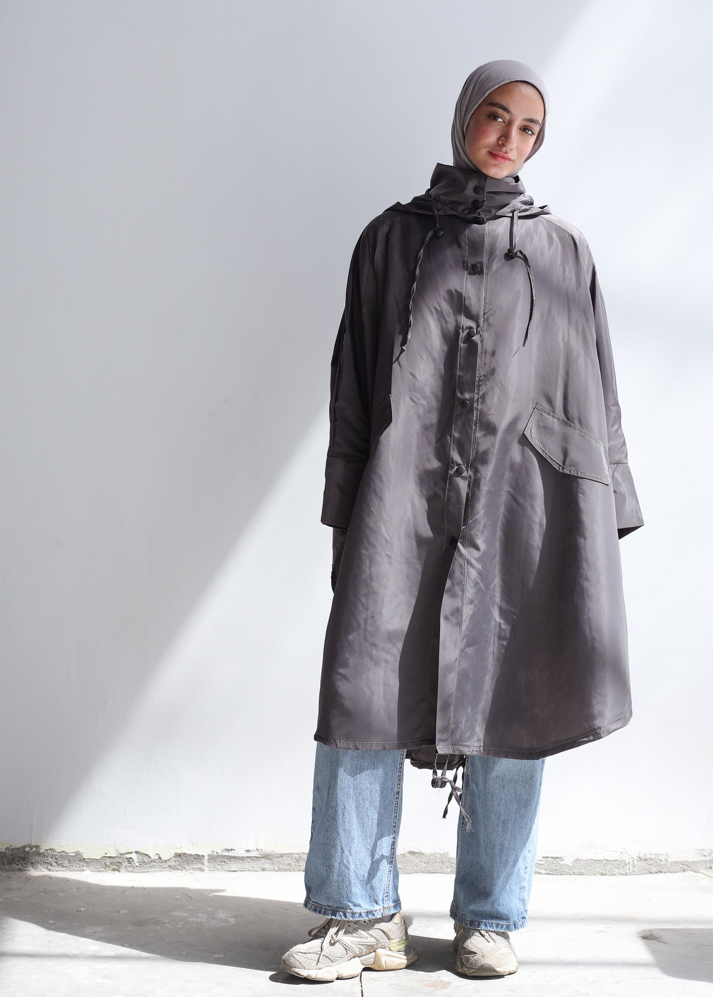 Aero Waterproof Poncho In Gray