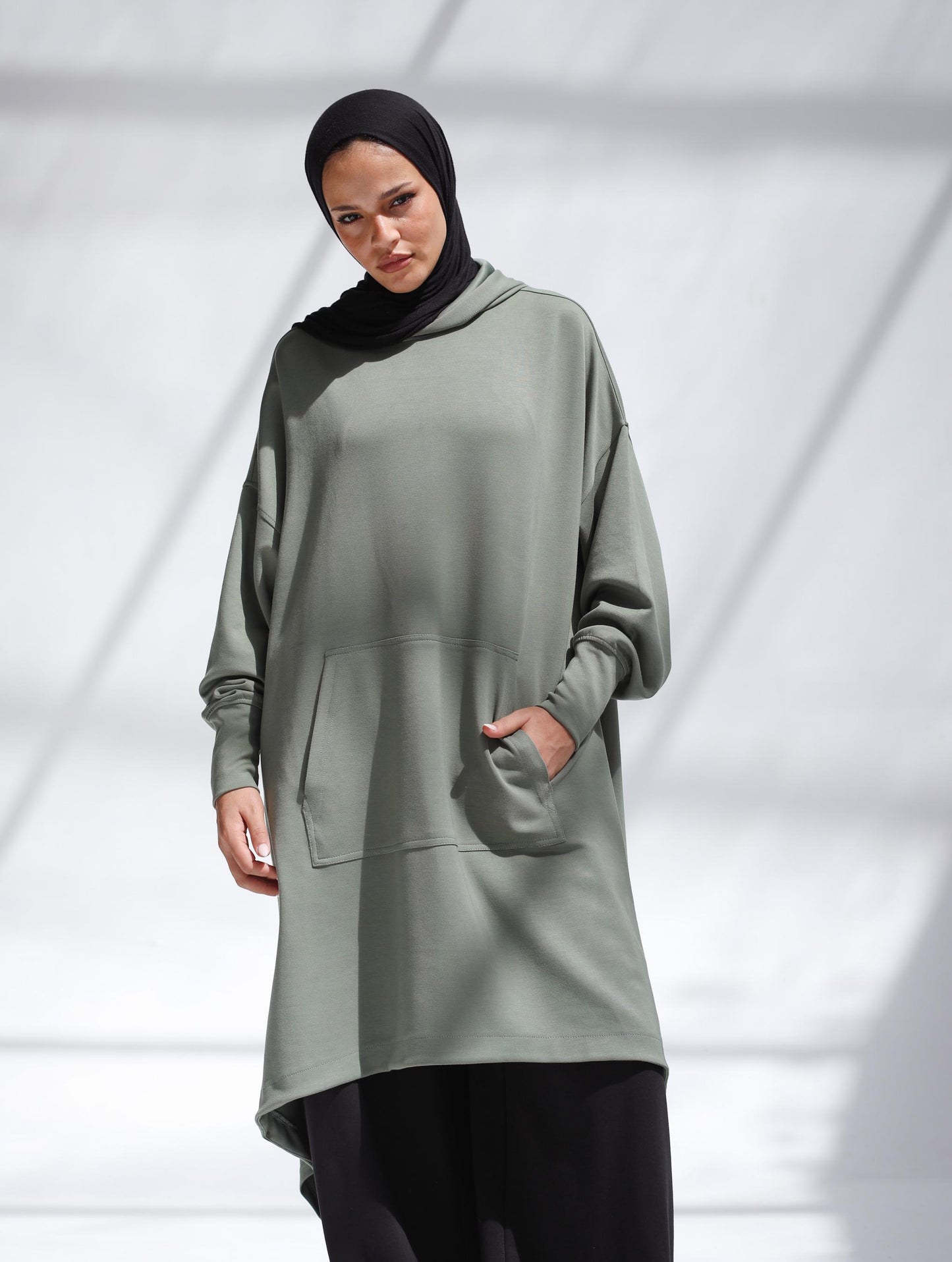 Urban Move Hoodie In Olive Green