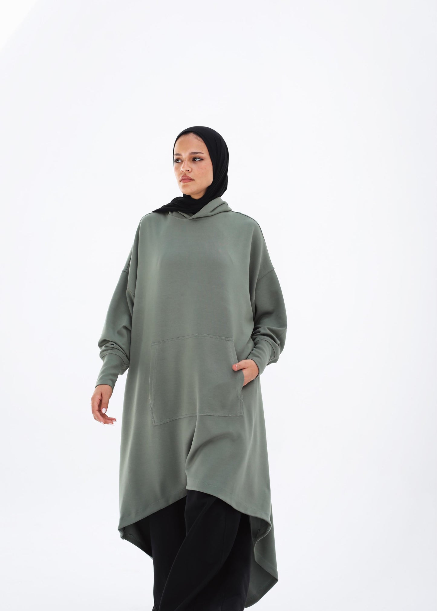 Urban Move Hoodie In Olive Green