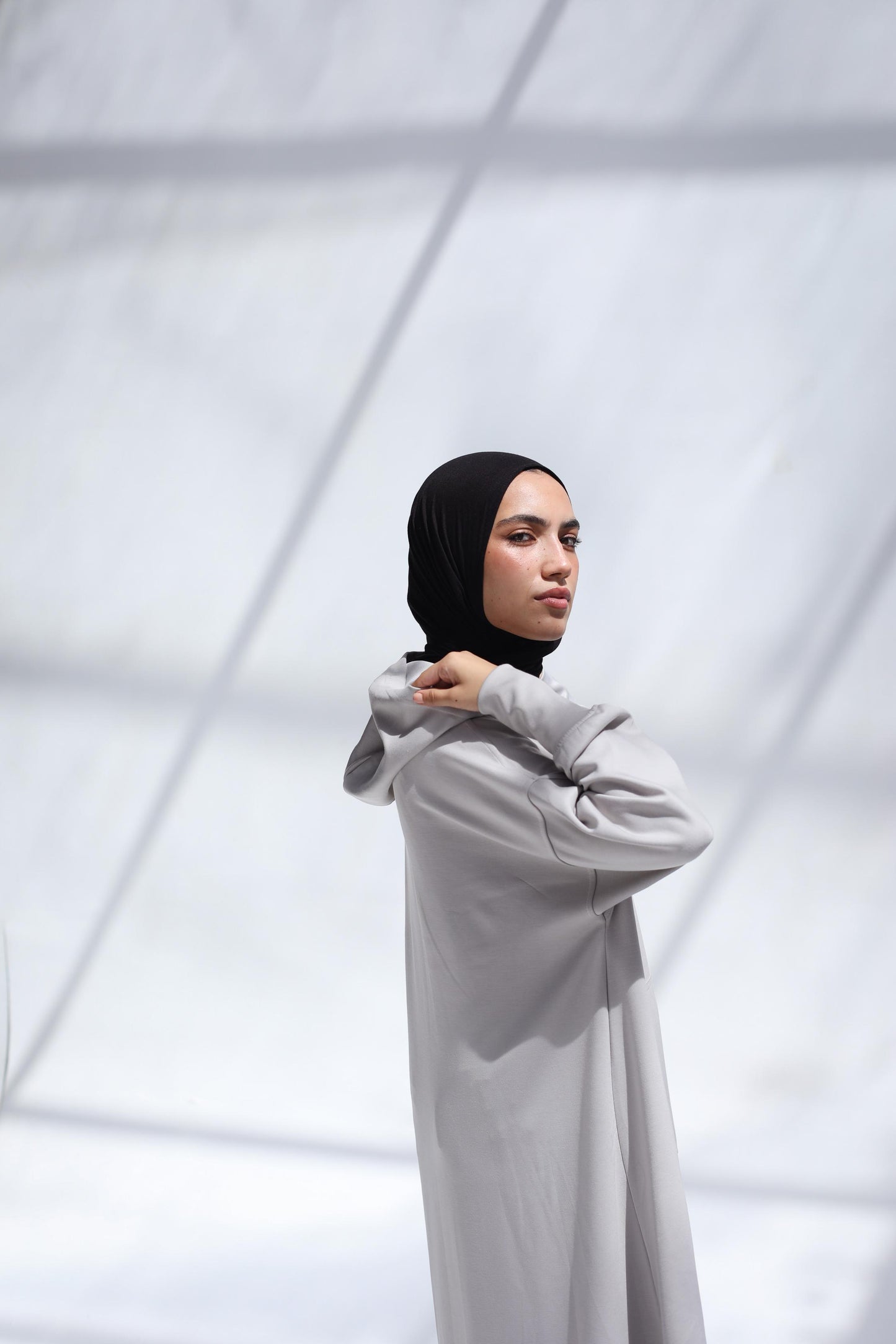 Urban Move Hoodie In Light Greige