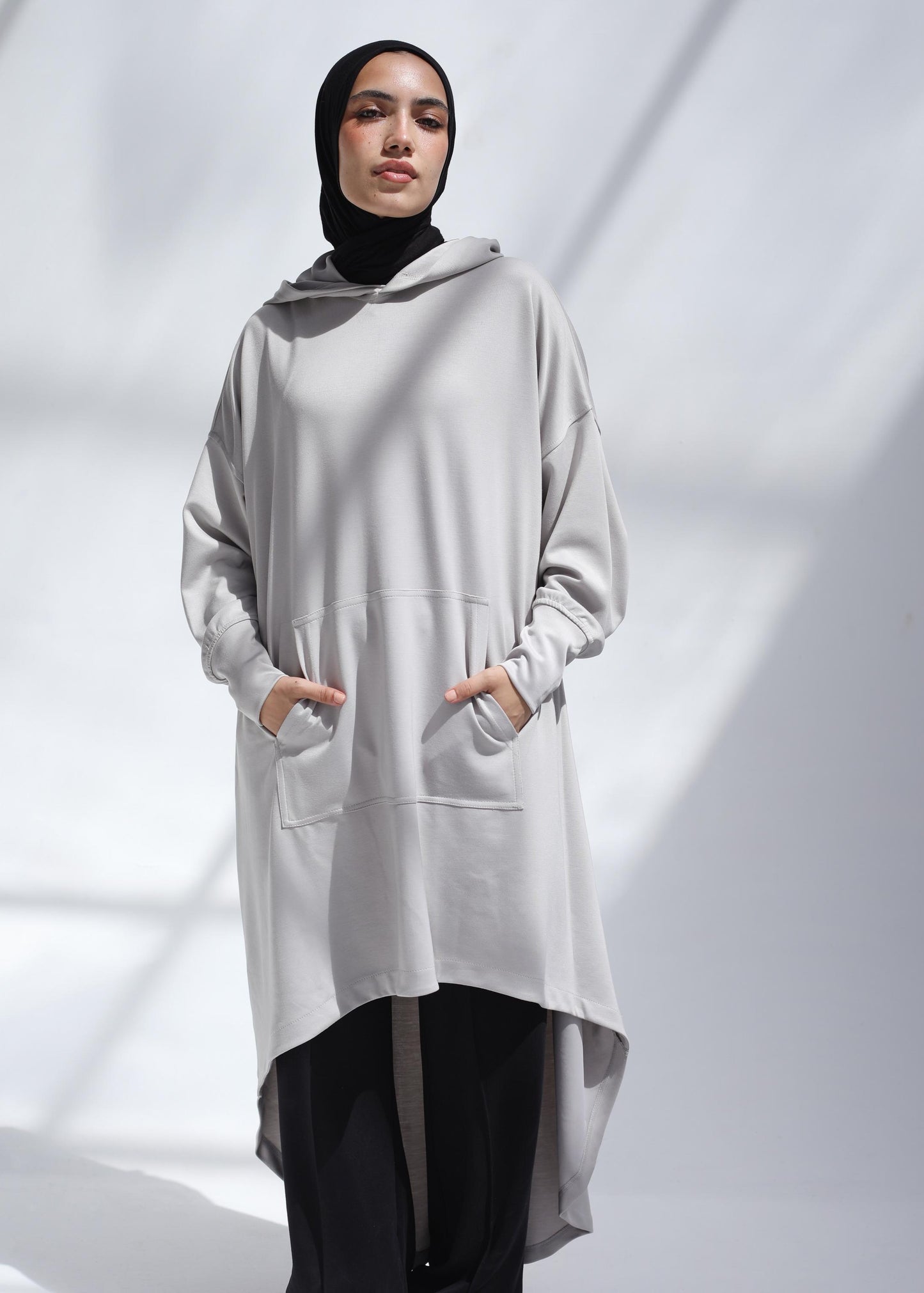 Urban Move Hoodie In Light Greige