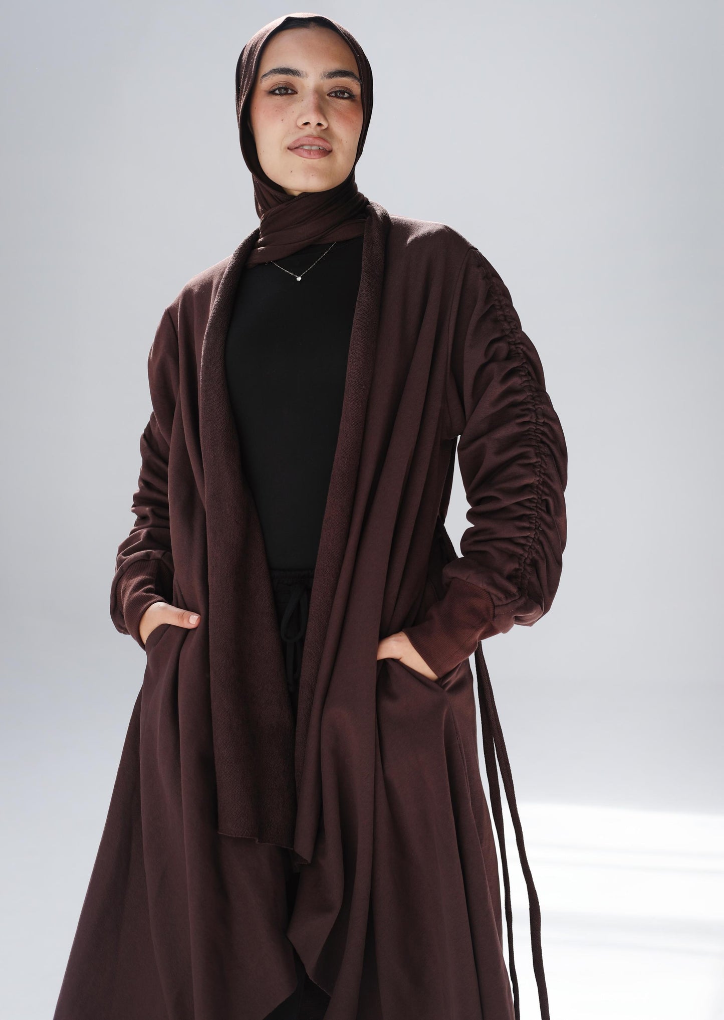 The Cascade Cardigan In chocolate mousse