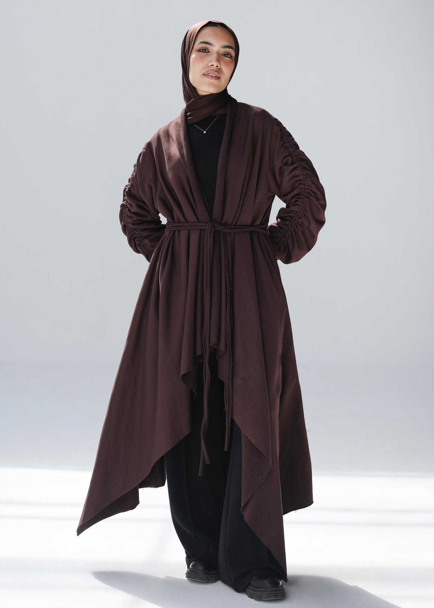 The Cascade Cardigan In chocolate mousse