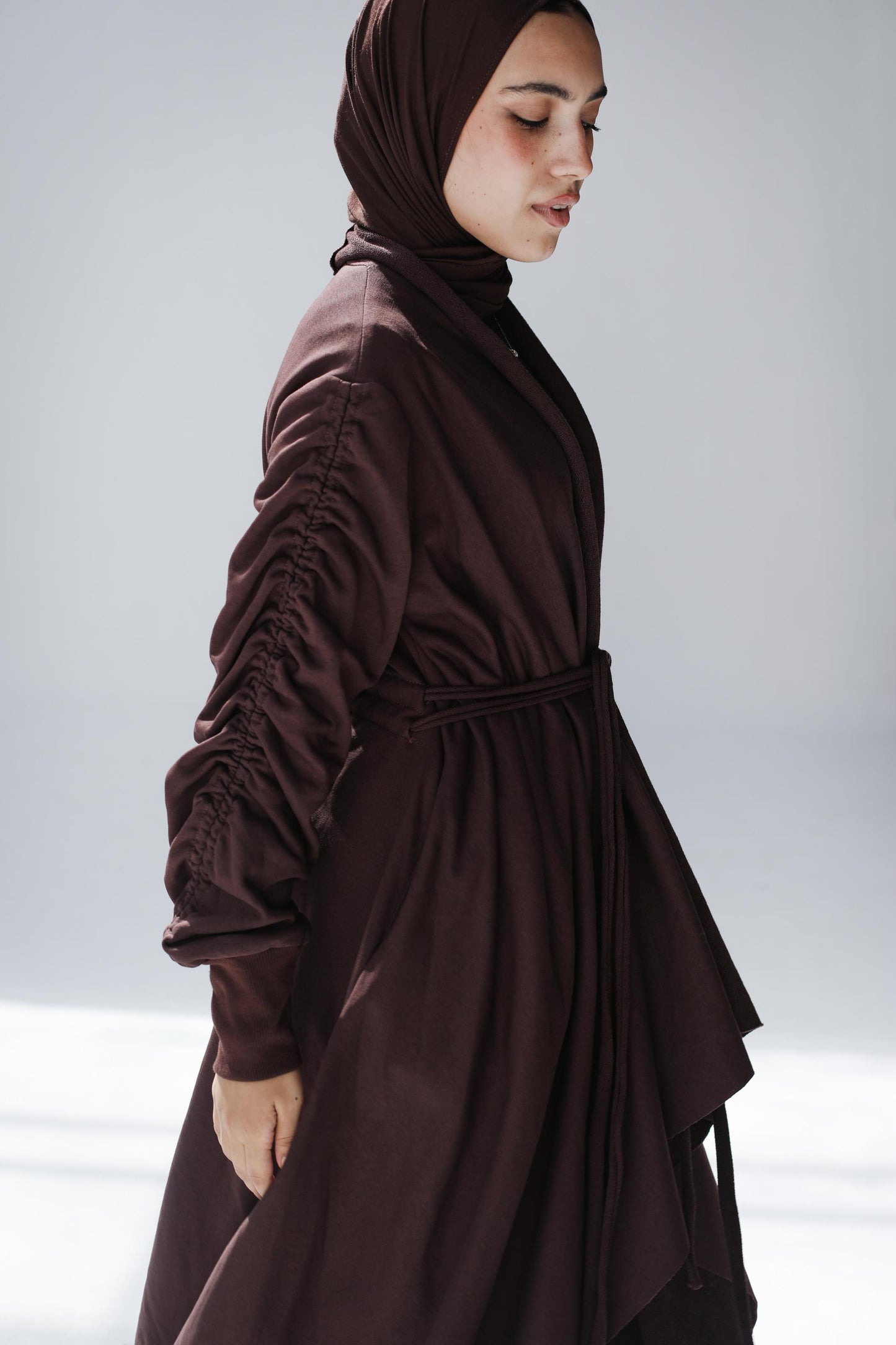 The Cascade Cardigan In chocolate mousse