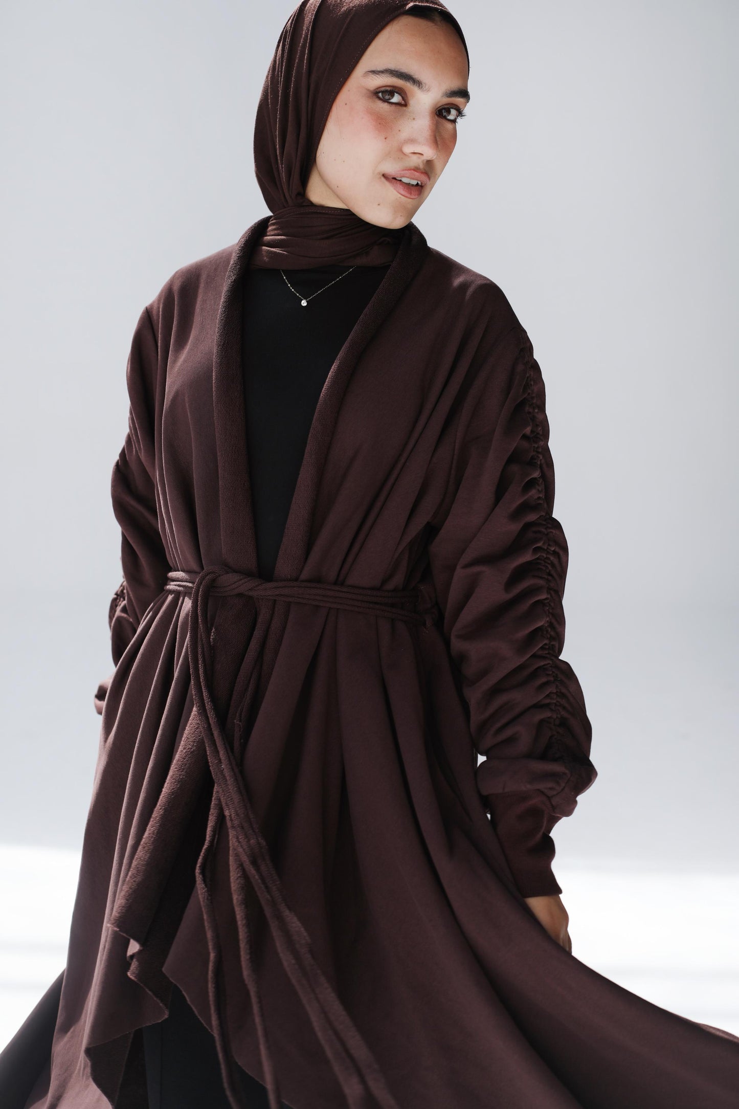 The Cascade Cardigan In chocolate mousse