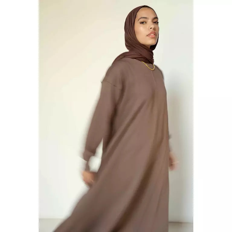Seamline Dress in Taupe Brown