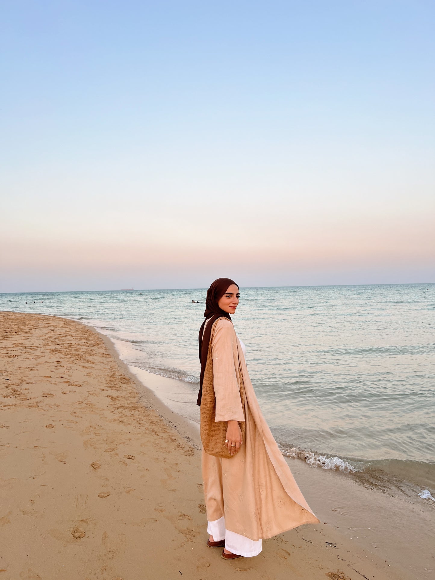 Embroidered Serenity cardigan Beige