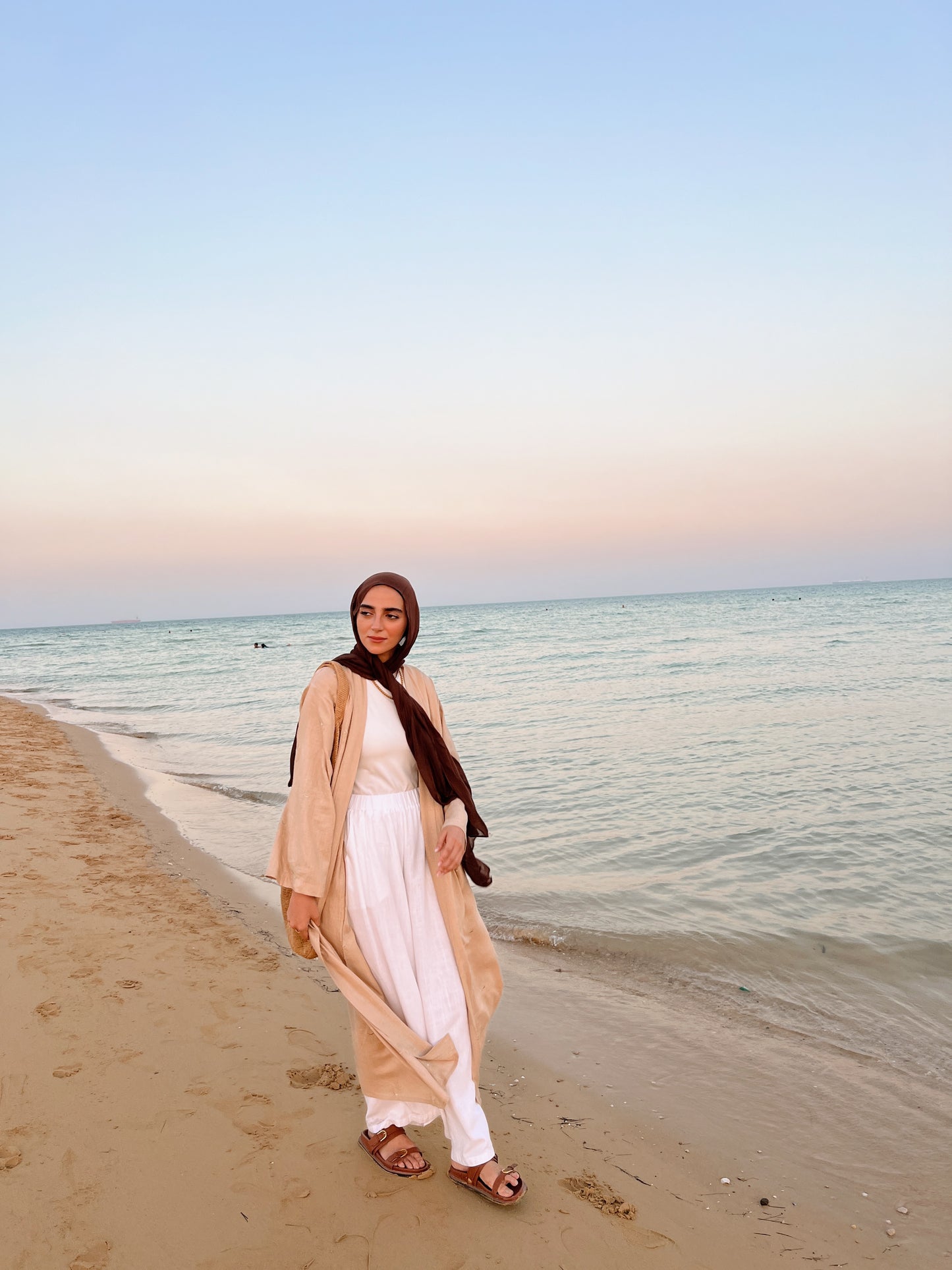 Embroidered Serenity cardigan Beige