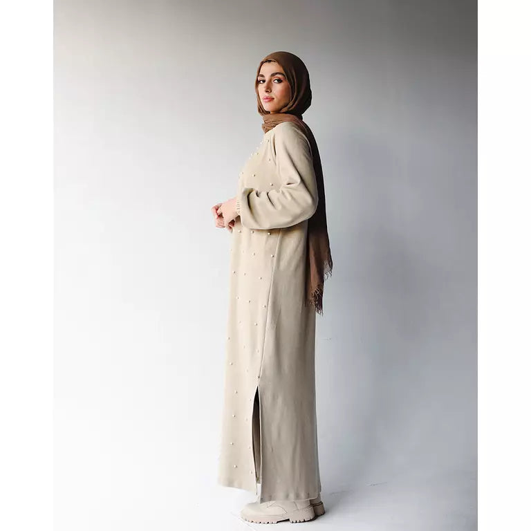 Pearl Wool Dress In Crème