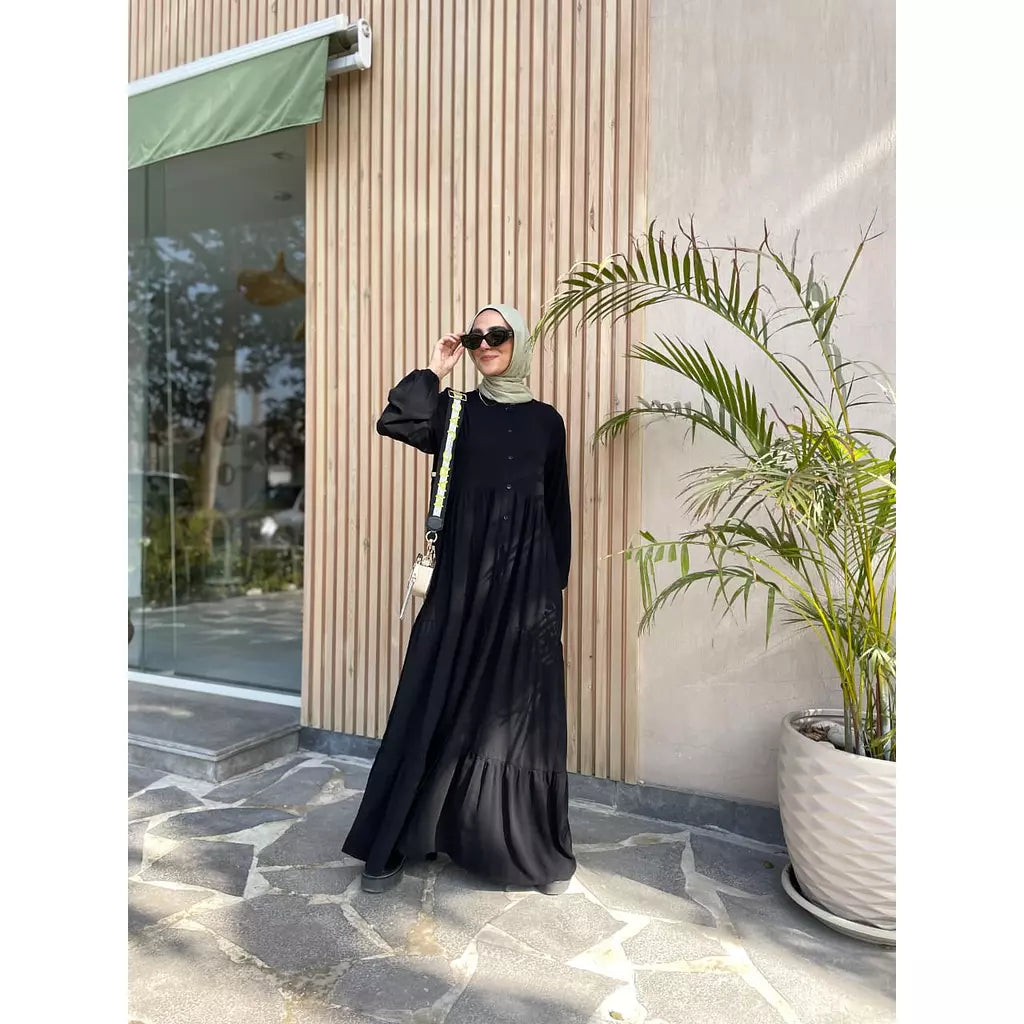 Layered buttoned Abaya
