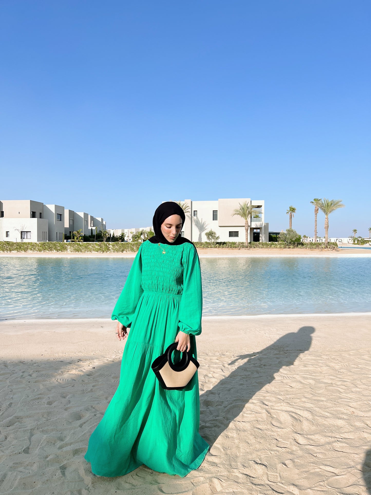 Weekend Wanderer Dress In Apple Green
