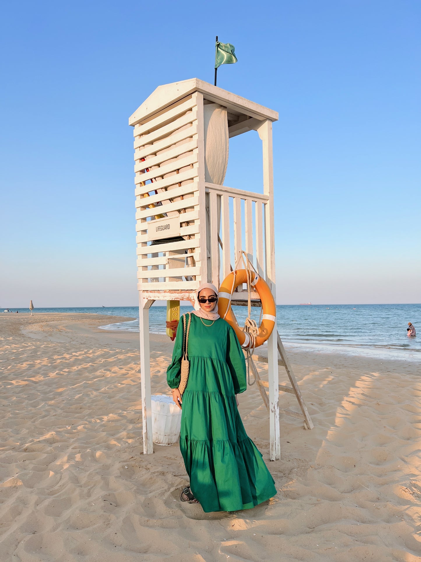 Poplin Gypsy Dress Green
