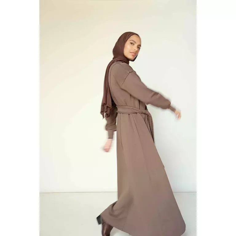 Seamline Dress in Taupe Brown