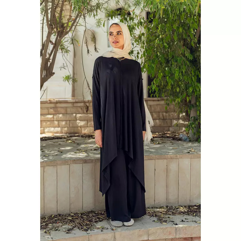 Ribbed Cotton Set in Black