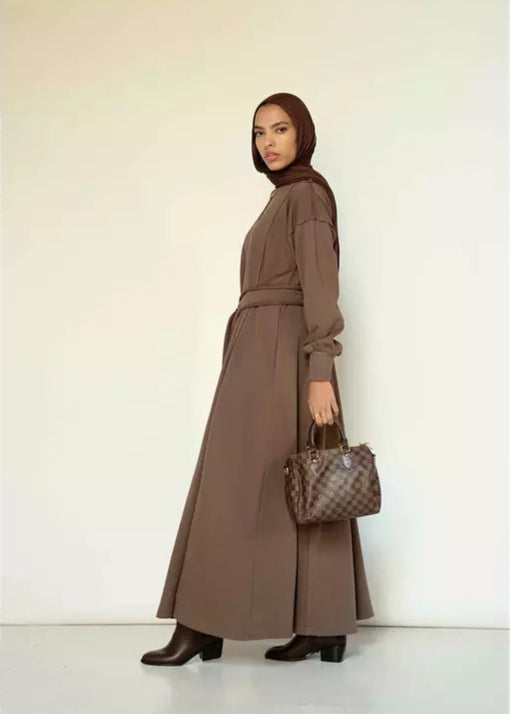 Seamline Dress in Taupe Brown