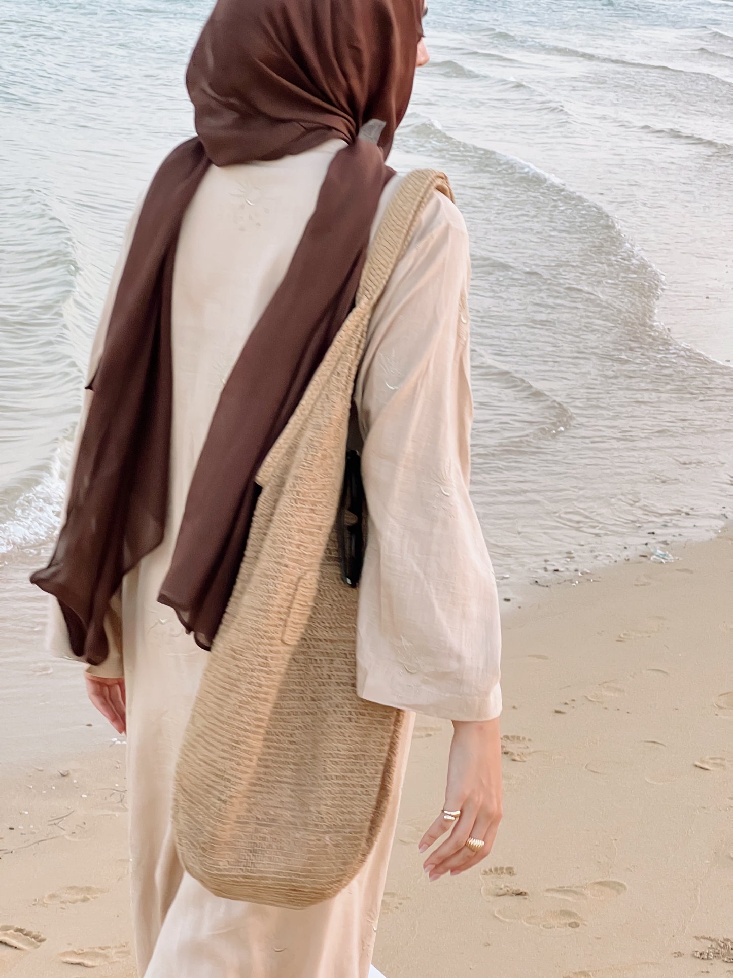 Embroidered Serenity cardigan Beige