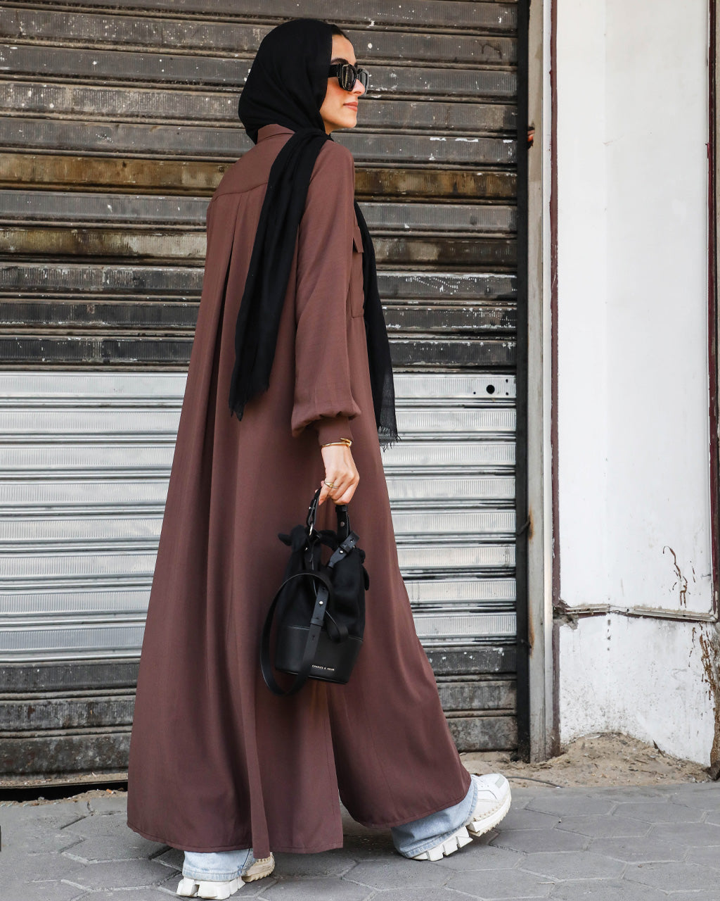 Basic Crepe Shirt In Brown