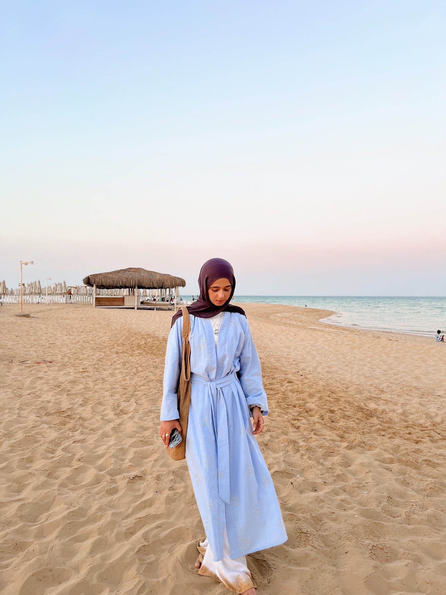 Embroidered Serenity cardigan Sky Blue