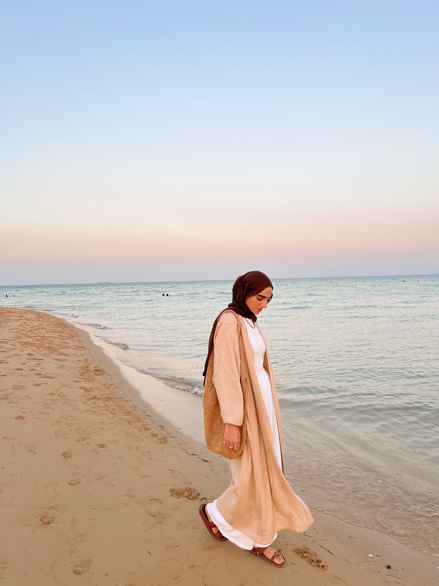 Embroidered Serenity cardigan Beige