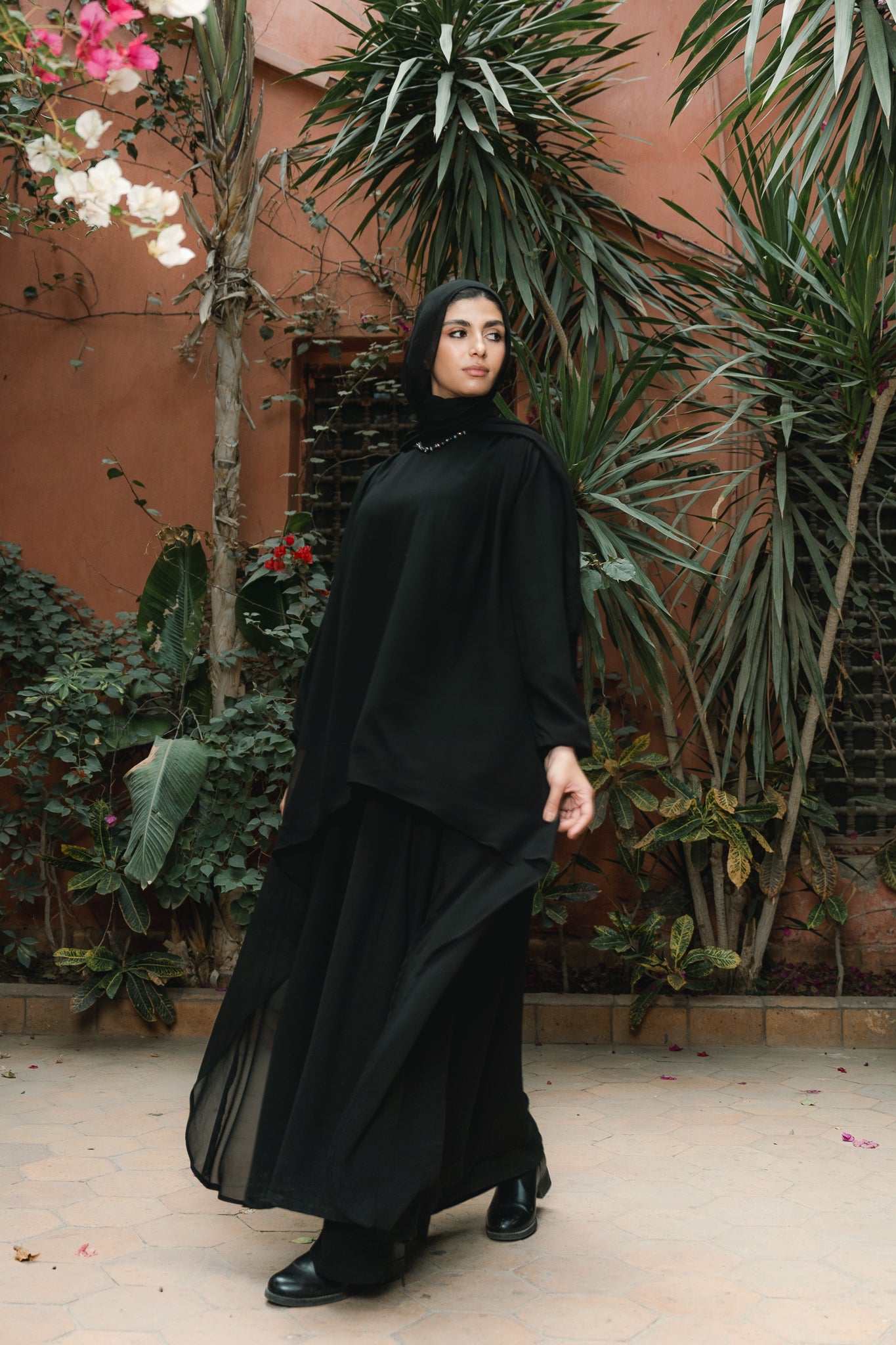 High Low Solid Abaya