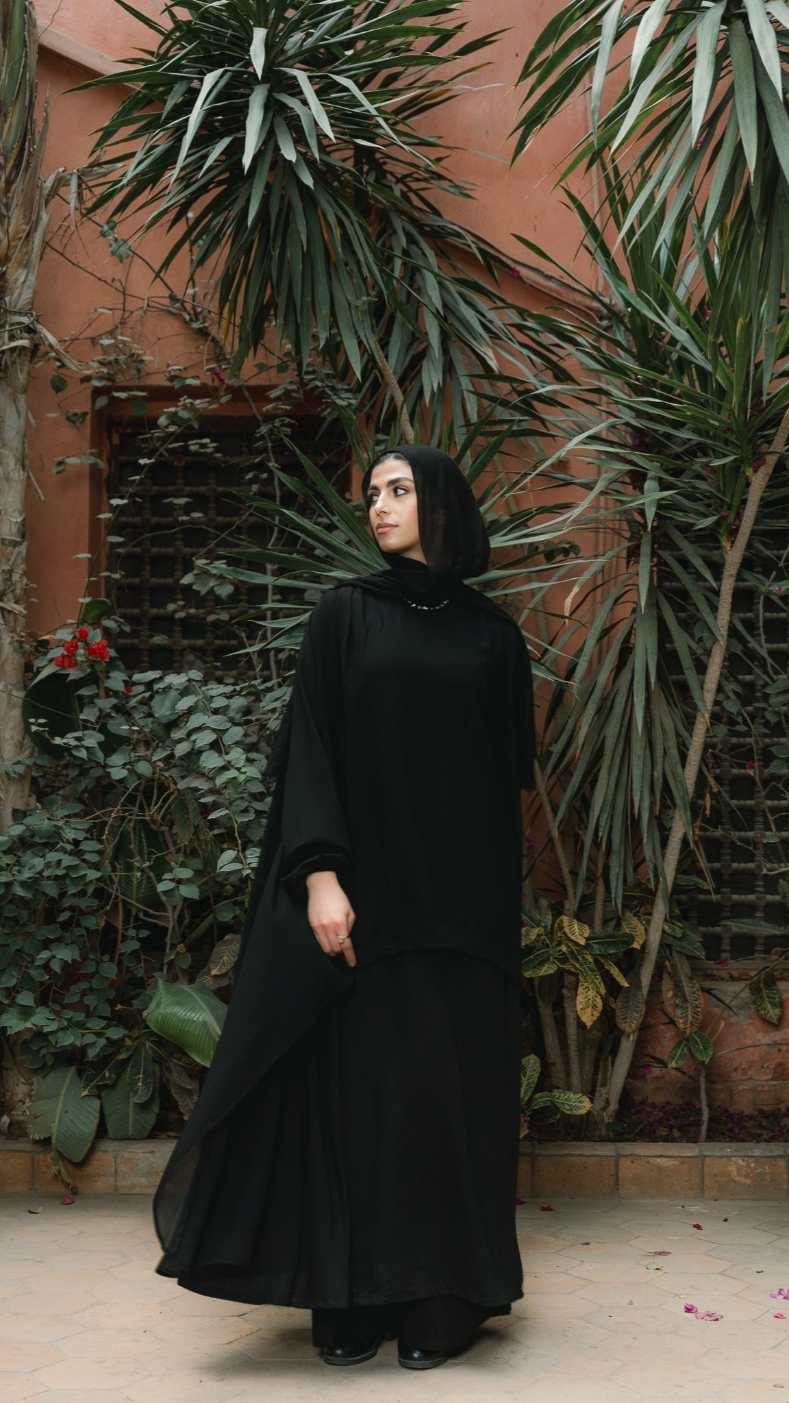 High Low Solid Abaya