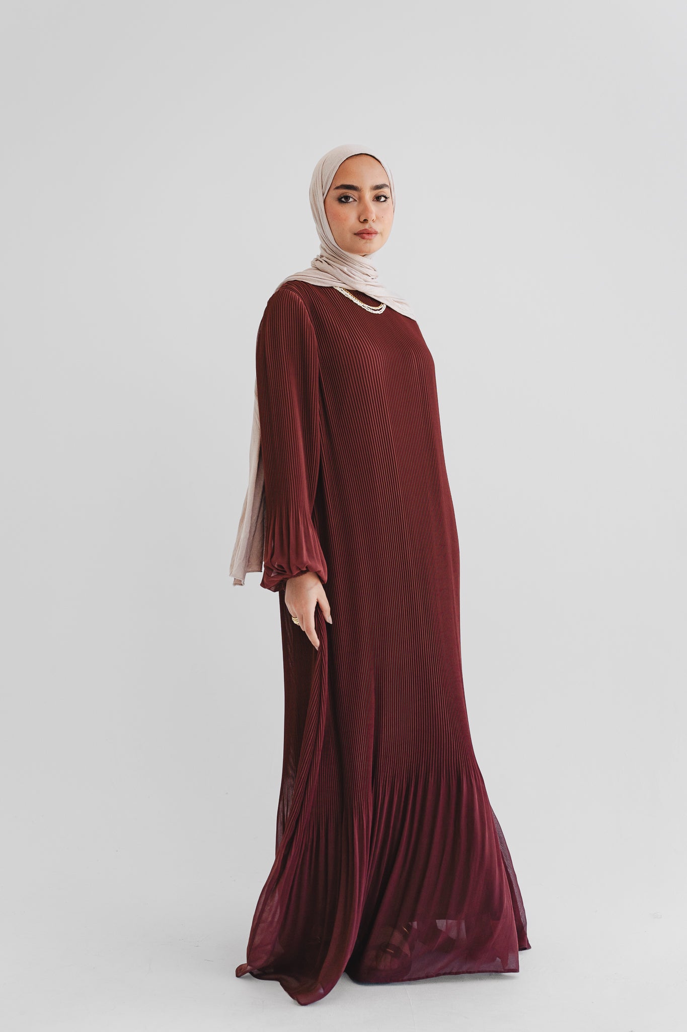 Dreamy Swirl Dress In Rust Berry