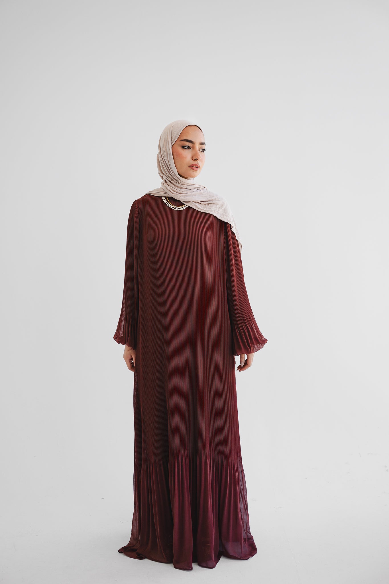 Dreamy Swirl Dress In Rust Berry