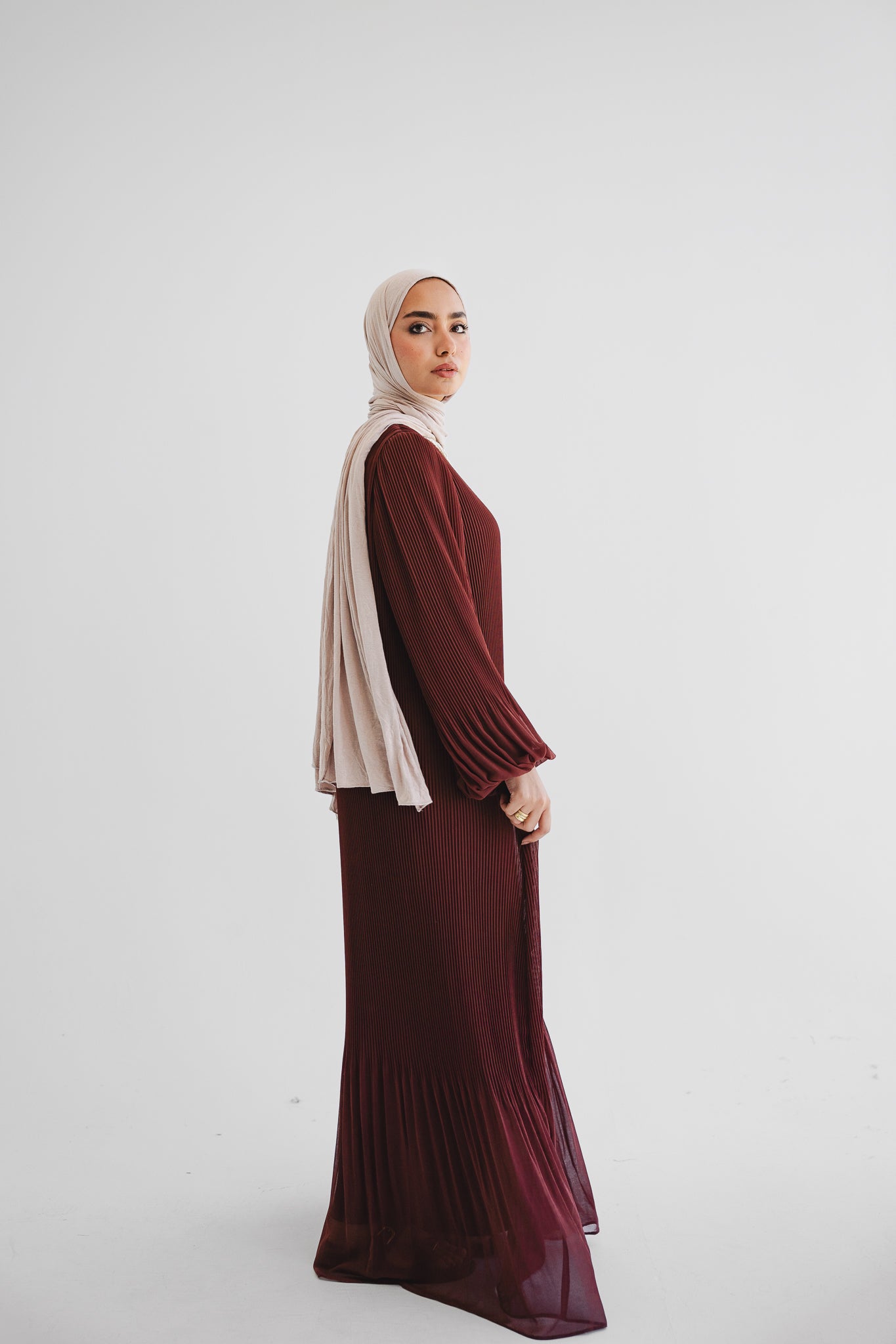 Dreamy Swirl Dress In Rust Berry