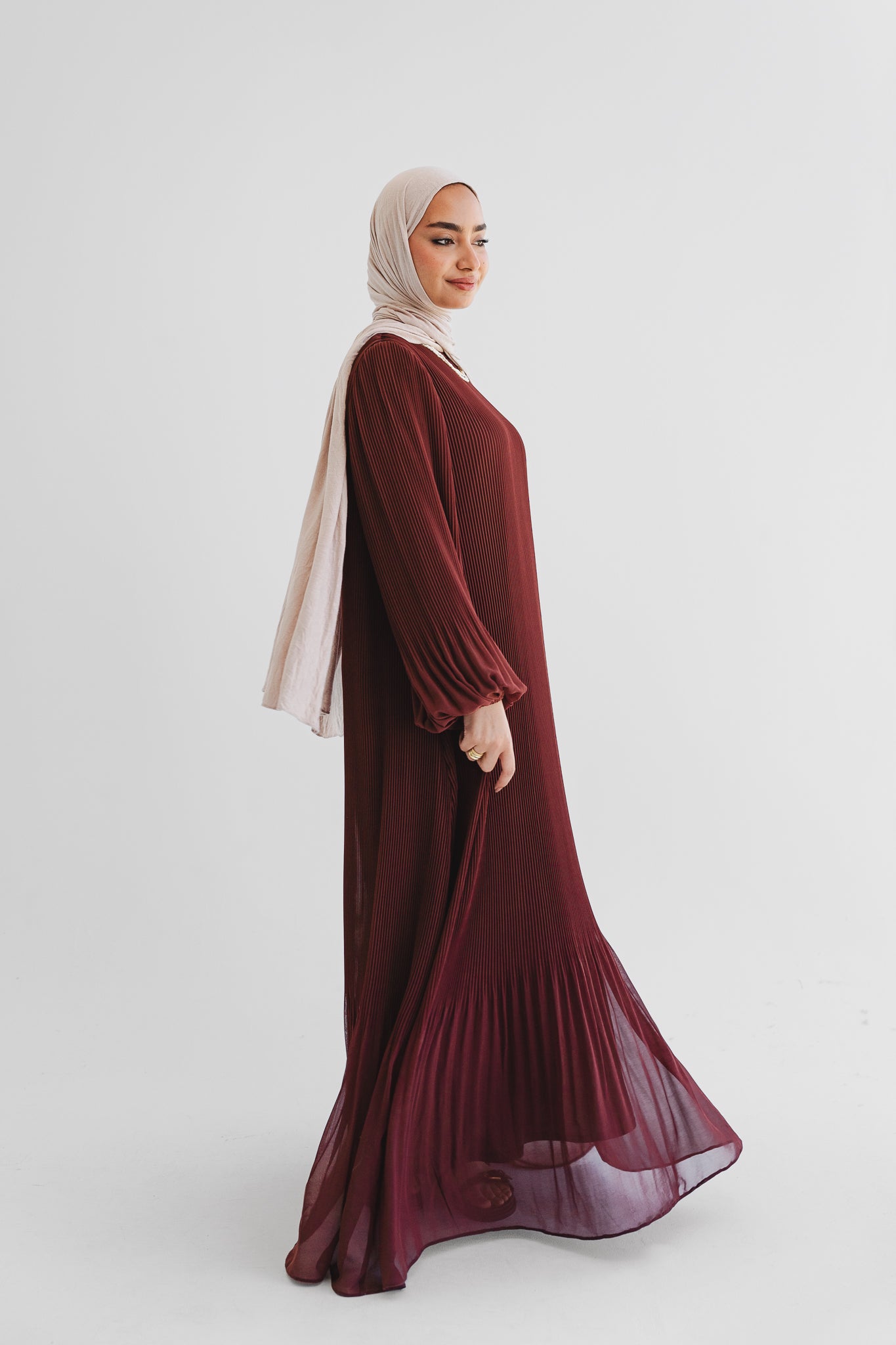 Dreamy Swirl Dress In Rust Berry