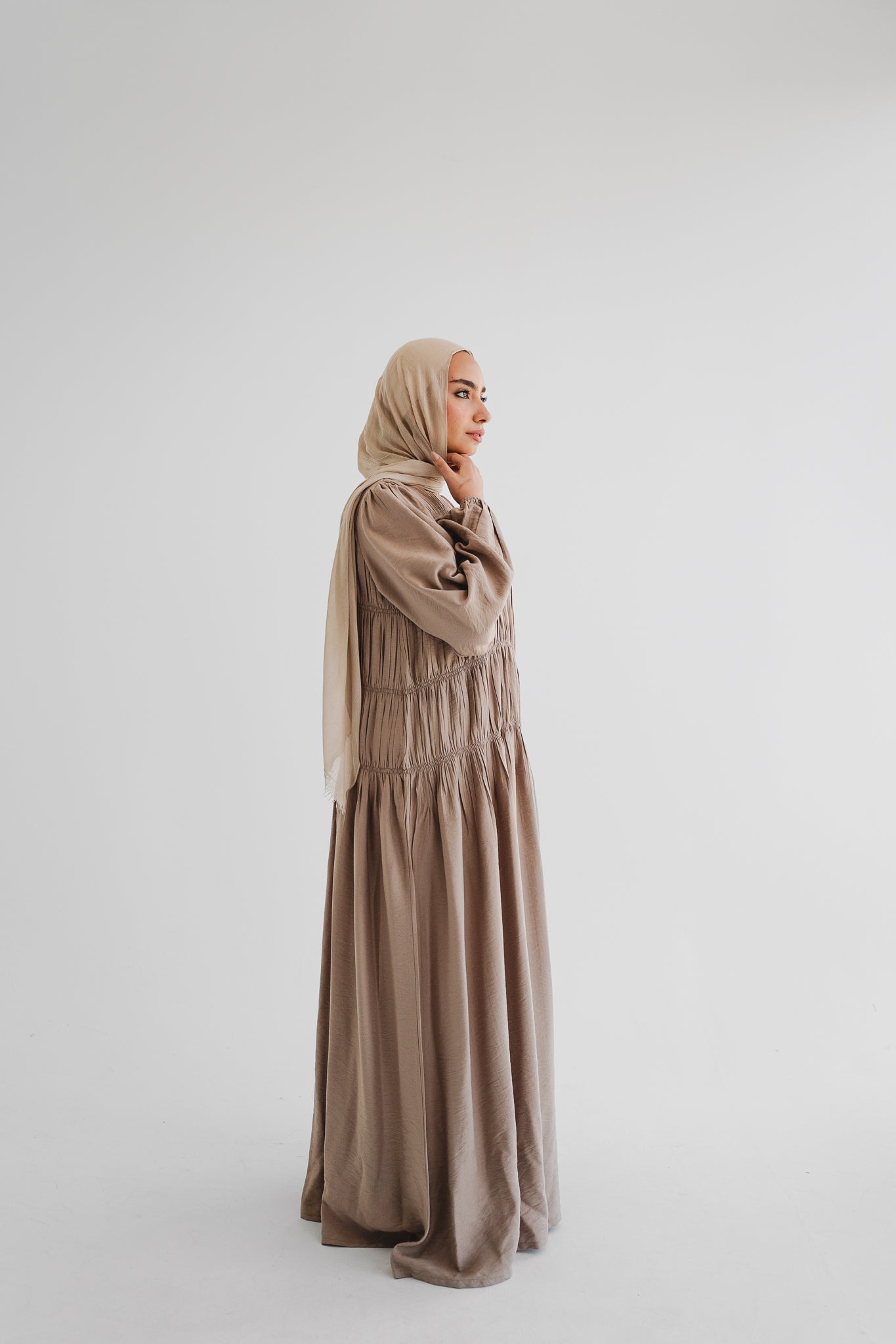 Latte Soft Gather Dress