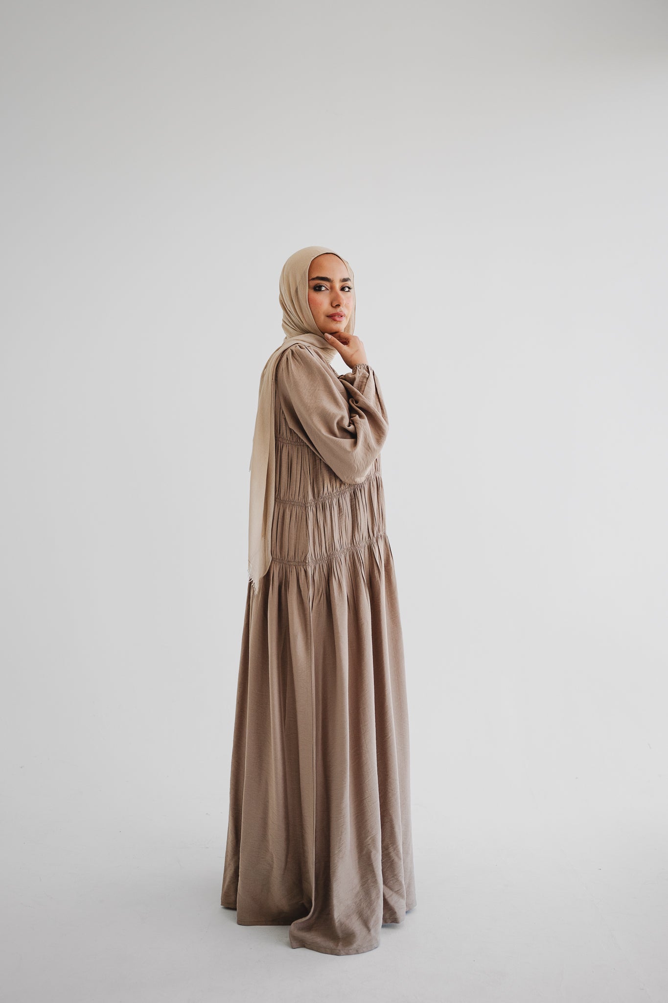 Latte Soft Gather Dress