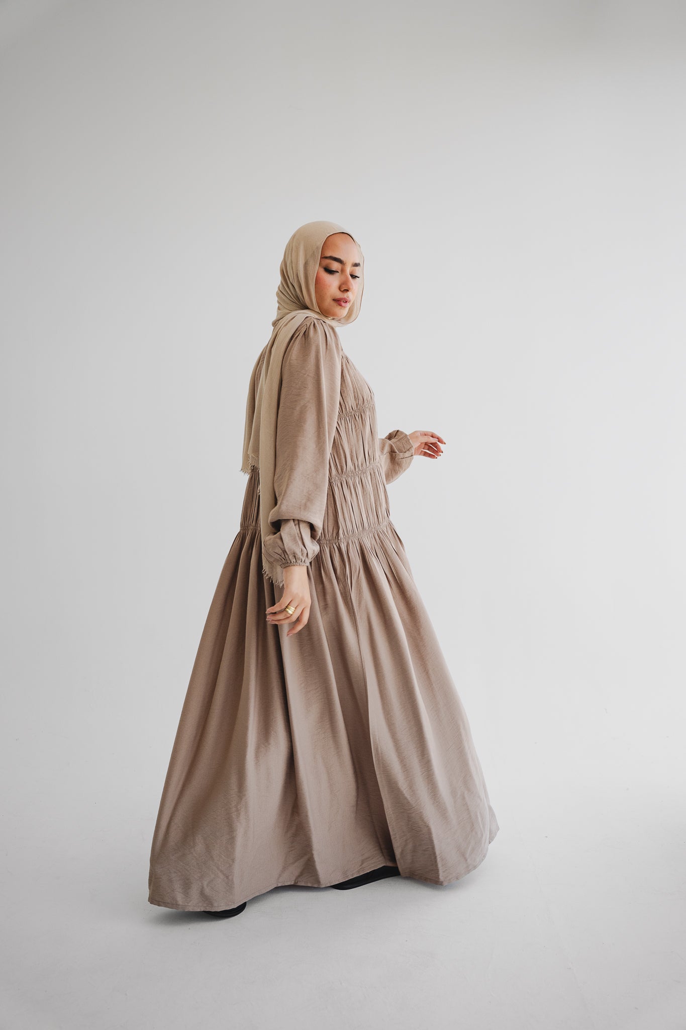 Latte Soft Gather Dress