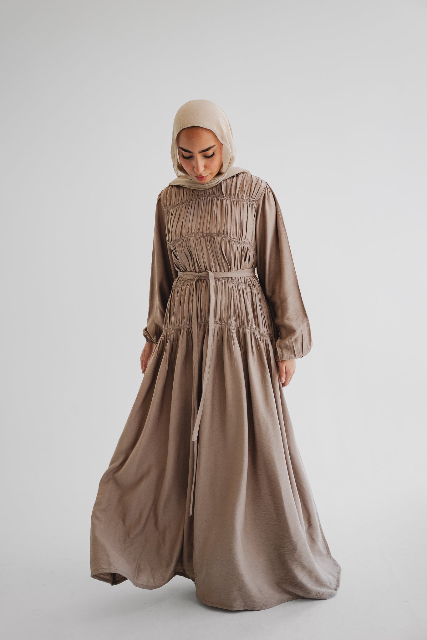 Latte Soft Gather Dress