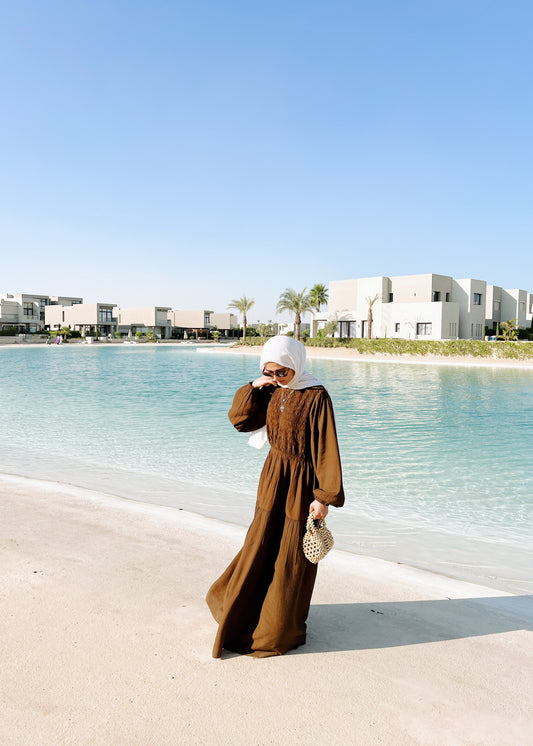 Weekend Wanderer Dress In Brown