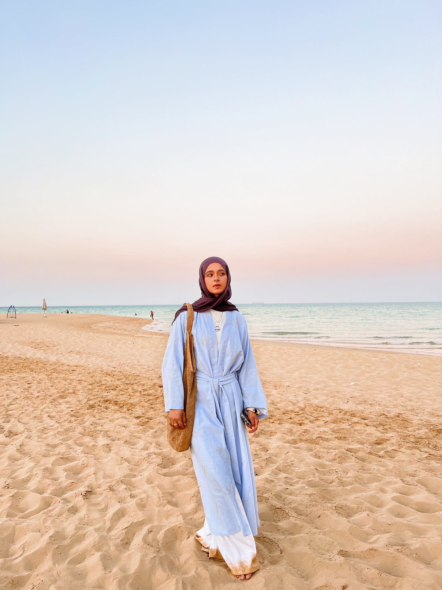 Embroidered Serenity cardigan Sky Blue