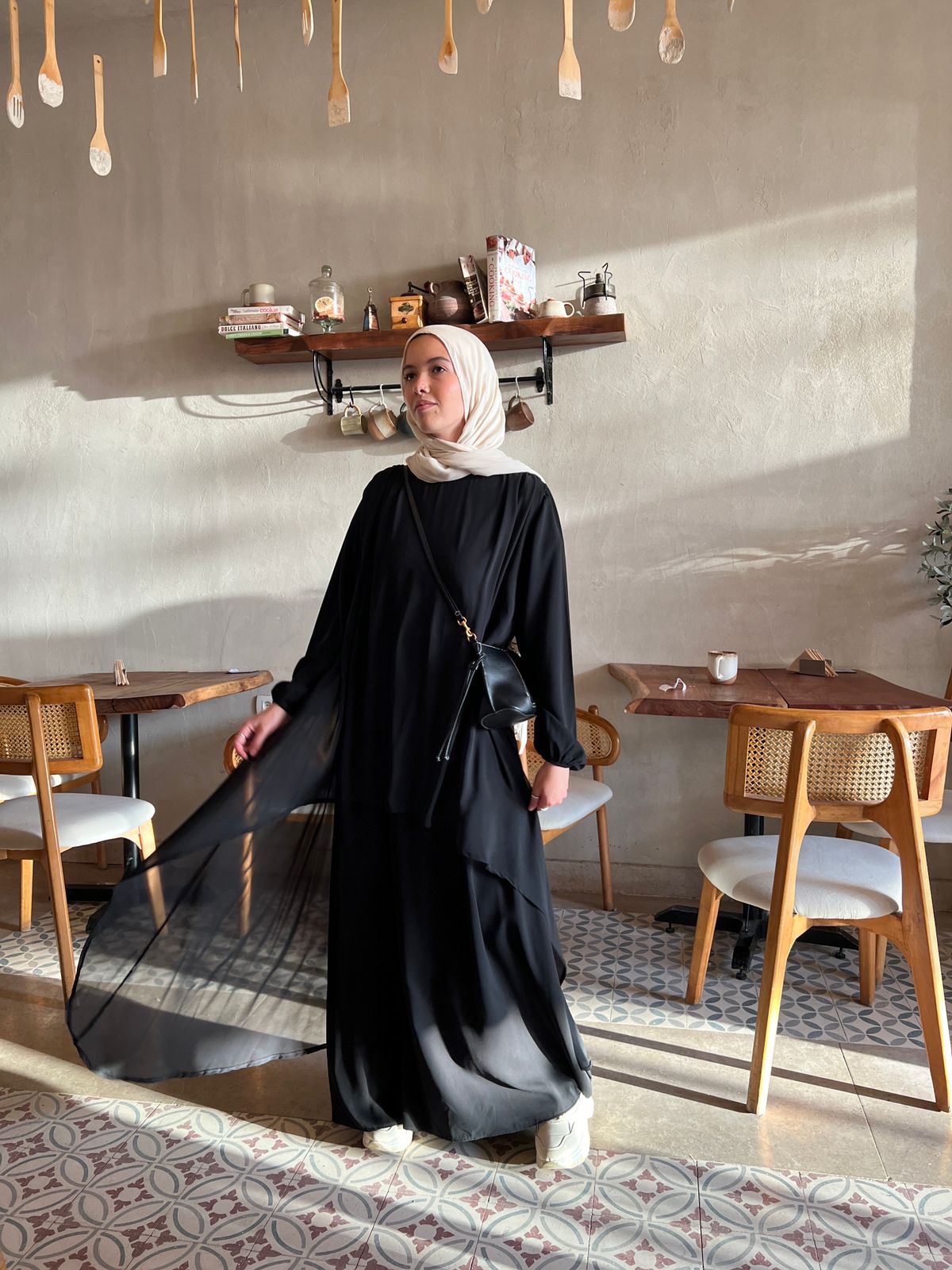 High Low Solid Abaya
