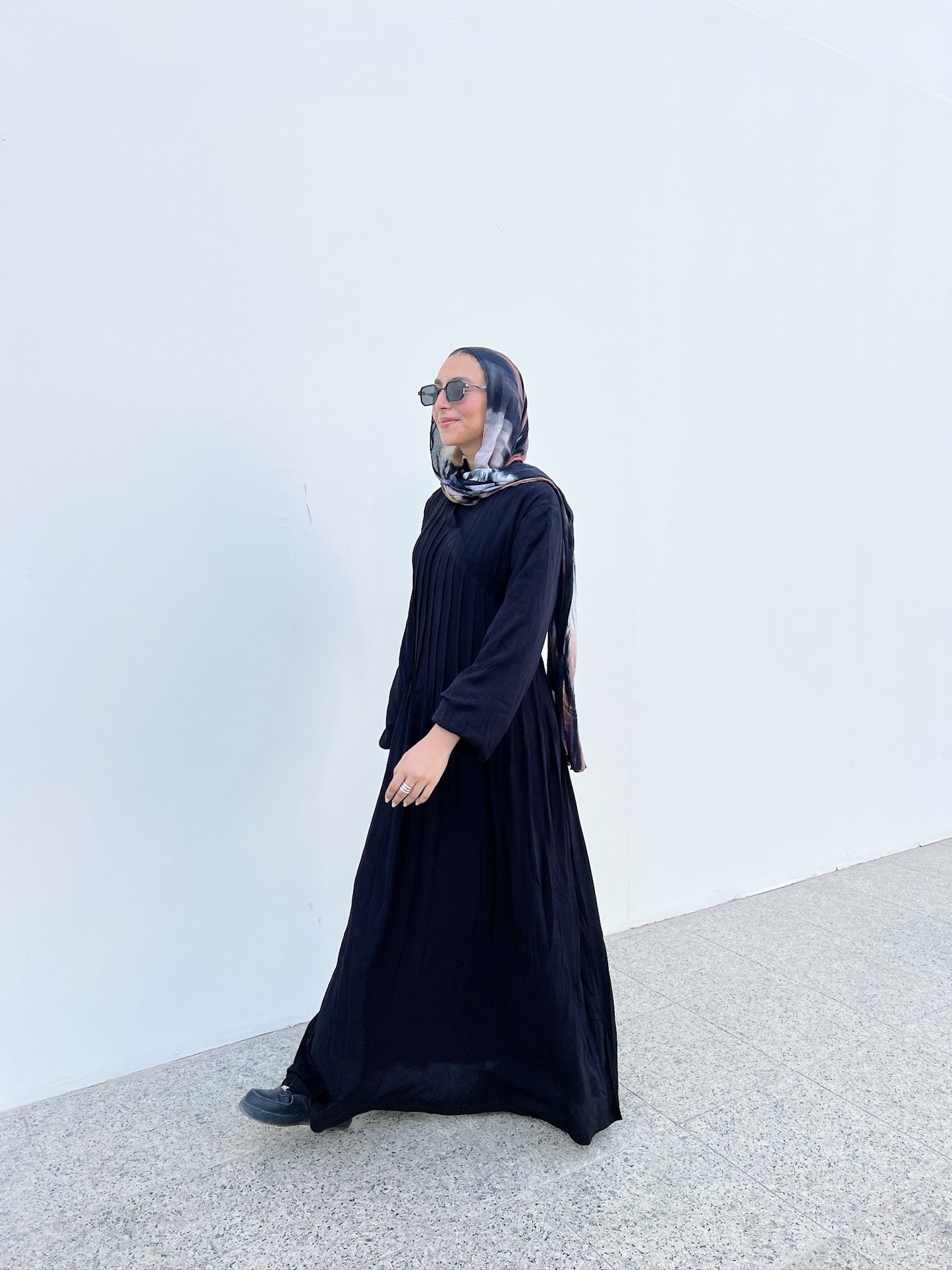 Cotton Candy Black Front Pleats Dress