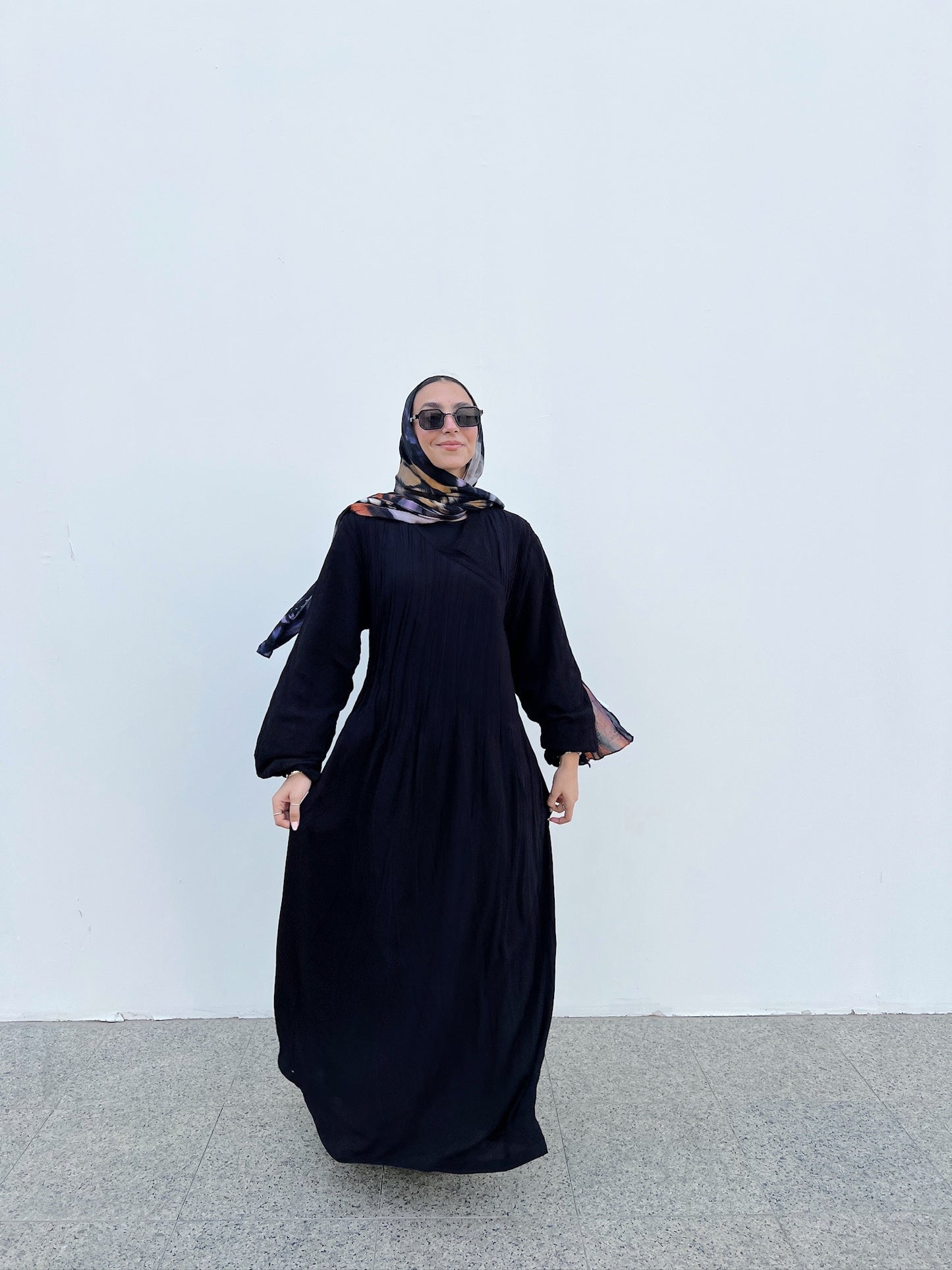 Cotton Candy Black Front Pleats Dress