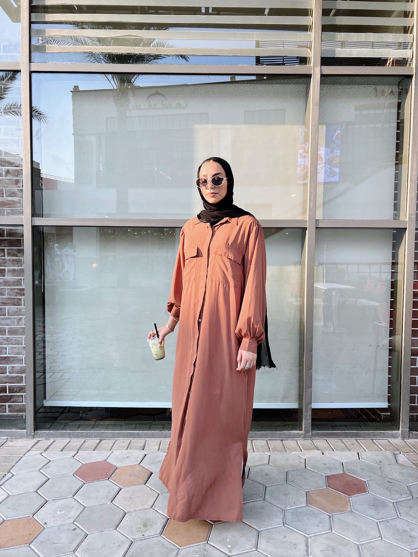 Basic Crepe Shirt In Brick