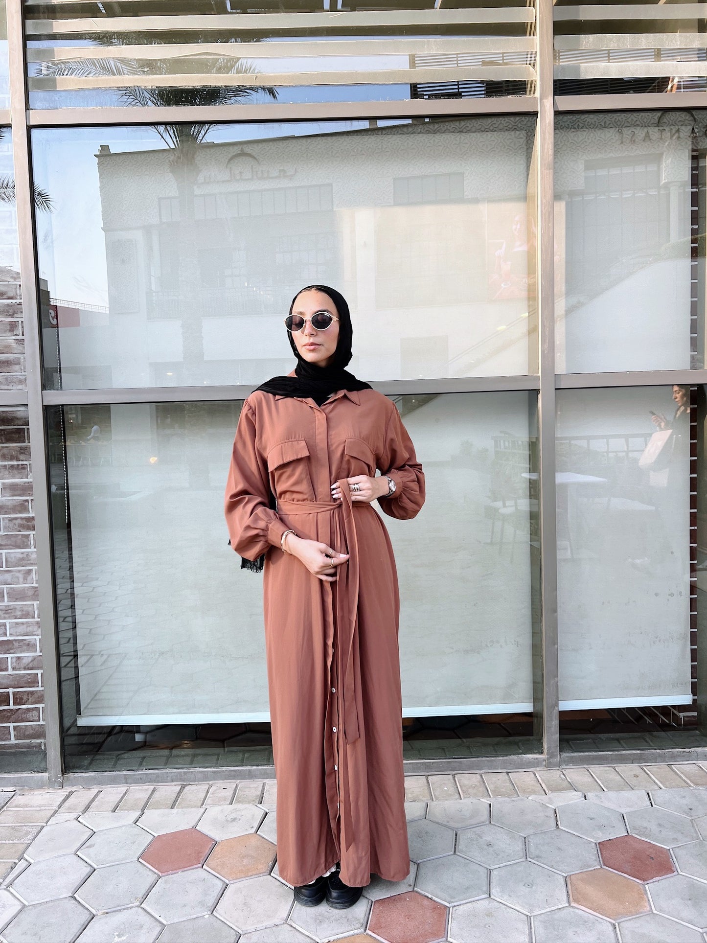 Basic Crepe Shirt In Brick