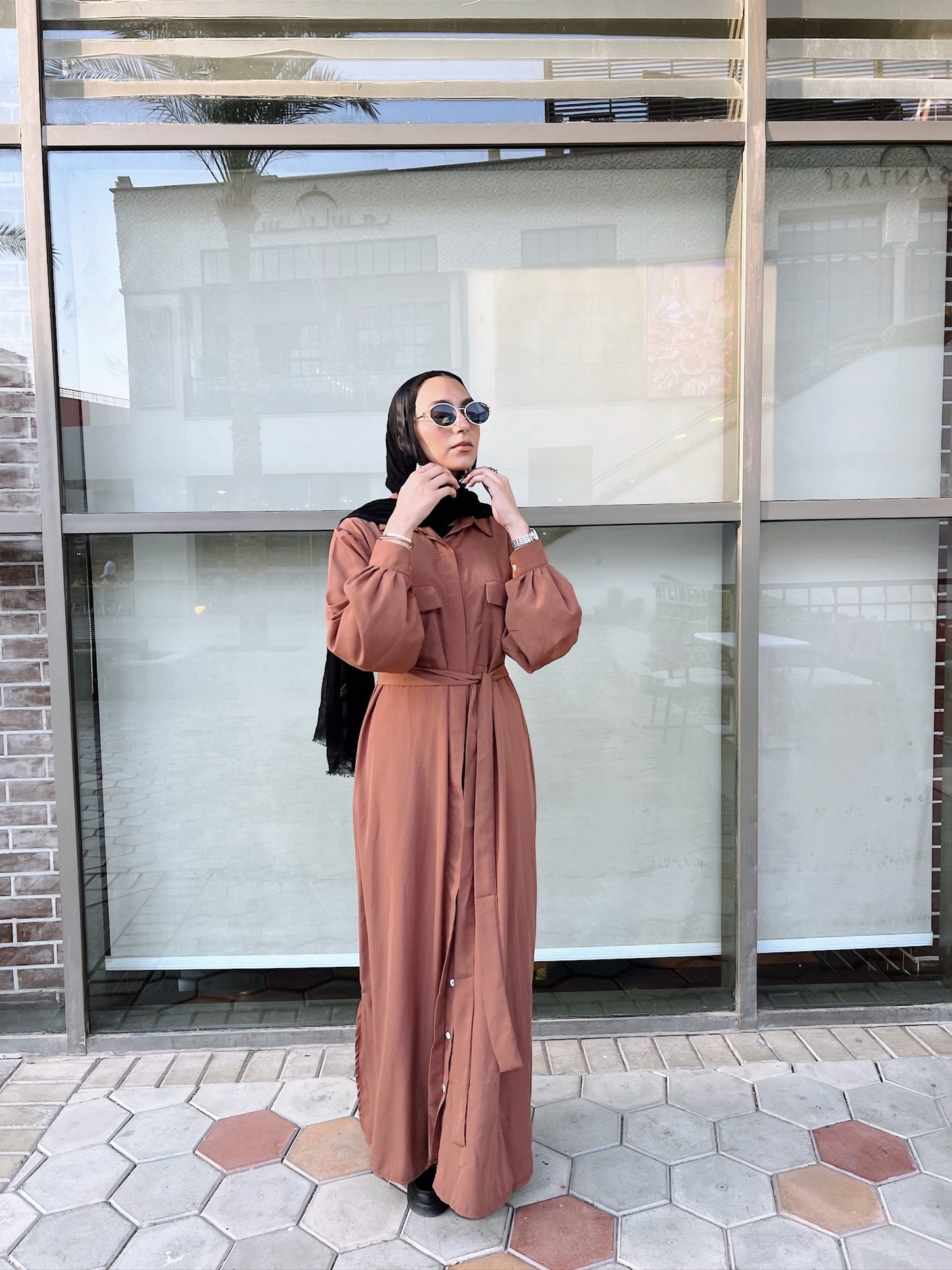 Basic Crepe Shirt In Brick
