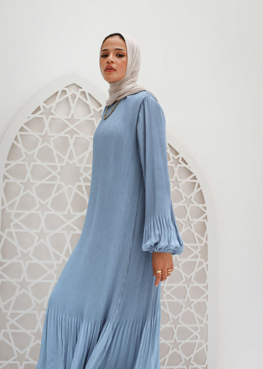 Dreamy Swirl Dress In Baby Blue