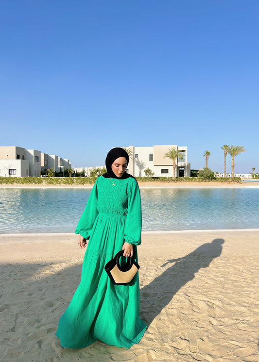 Weekend Wanderer Dress In Apple Green