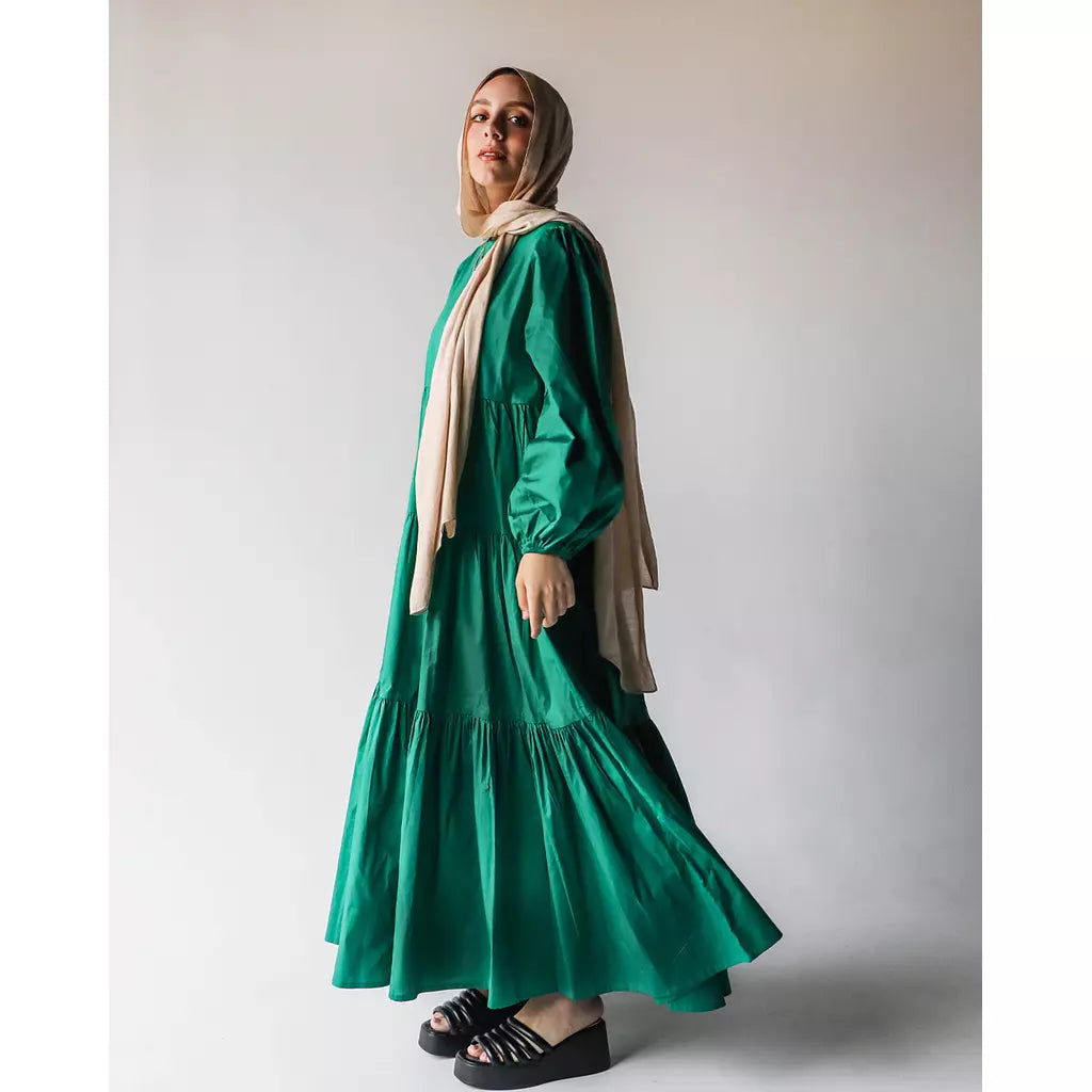 Poplin Gypsy Dress Green